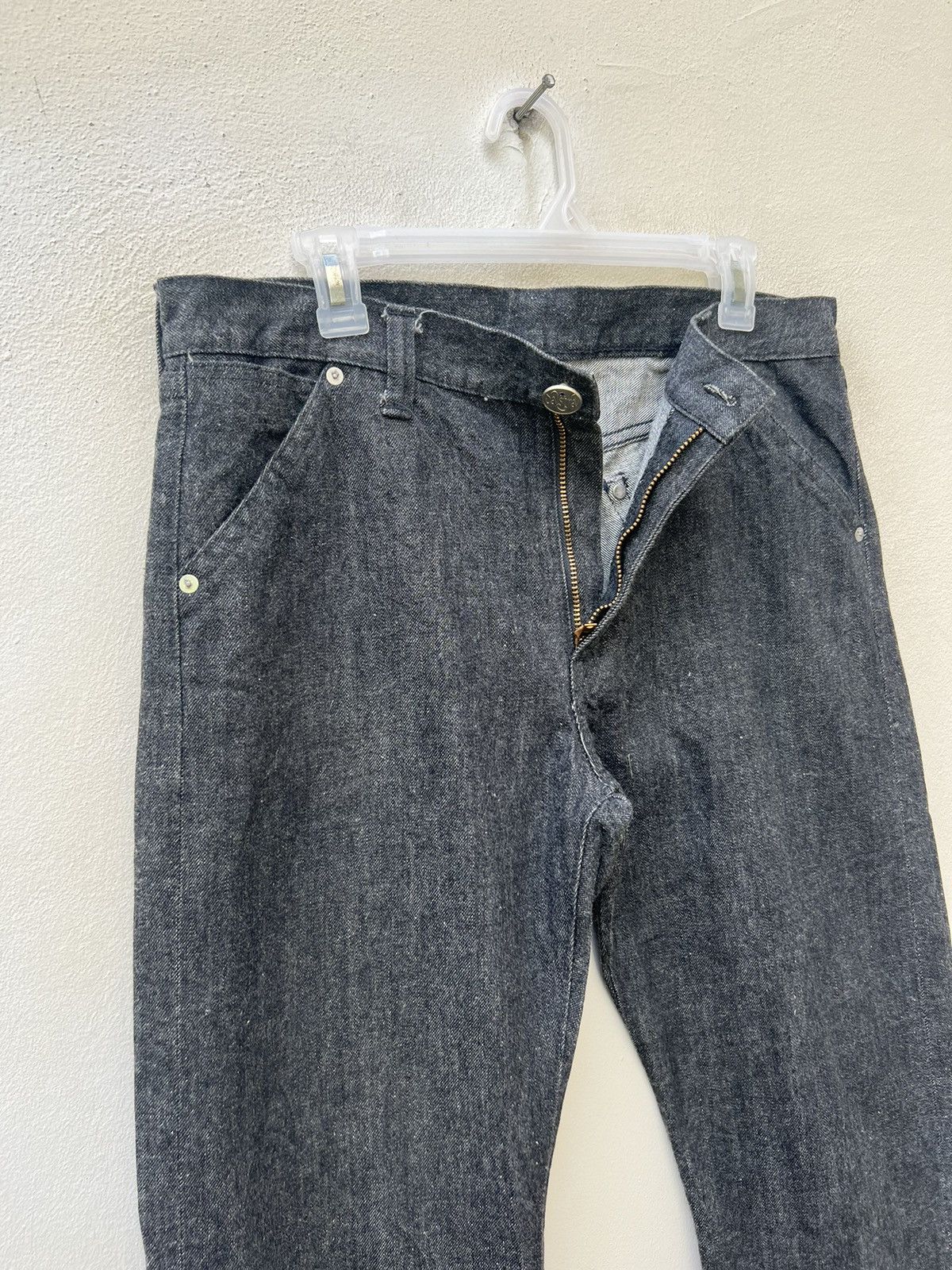 Vintage SASTRA Japan Black Denim Flared Jeans Size US 32 / EU 48 - 8 Thumbnail