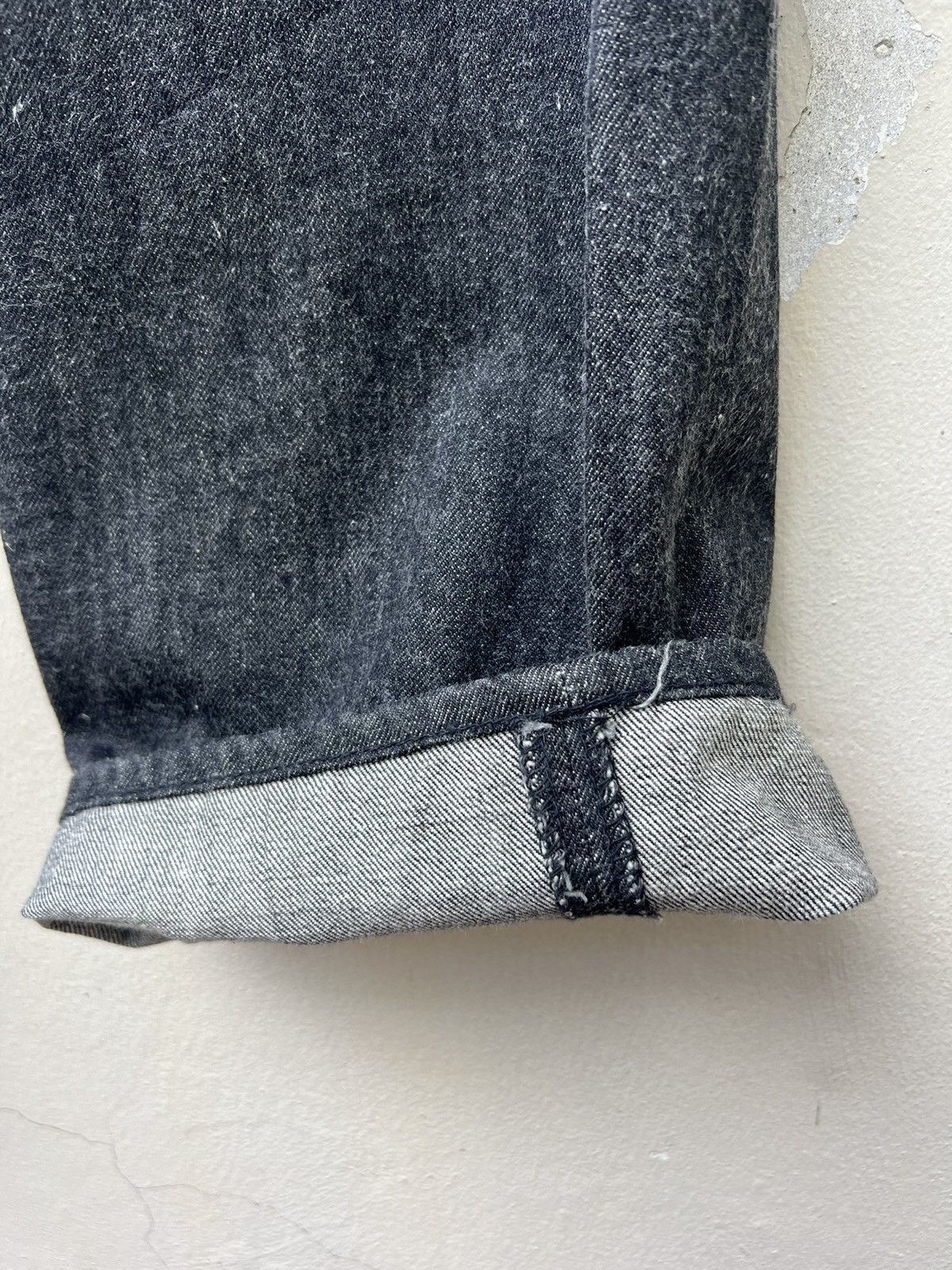Vintage SASTRA Japan Black Denim Flared Jeans Size US 32 / EU 48 - 13 Thumbnail