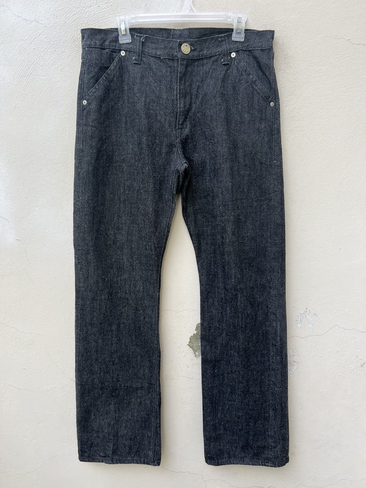 Vintage SASTRA Japan Black Denim Flared Jeans Size US 32 / EU 48 - 6 Thumbnail