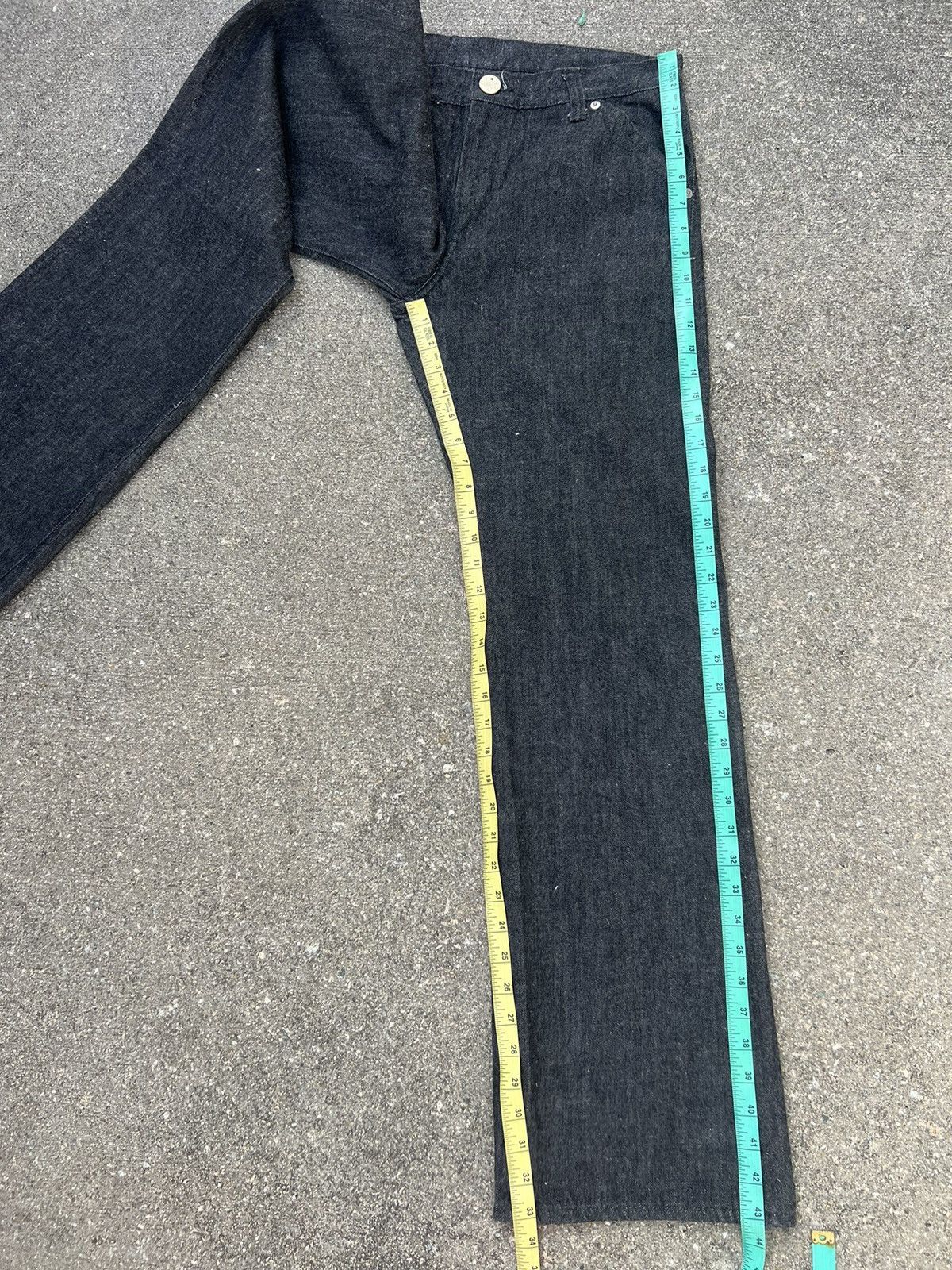 Vintage SASTRA Japan Black Denim Flared Jeans Size US 32 / EU 48 - 4 Thumbnail