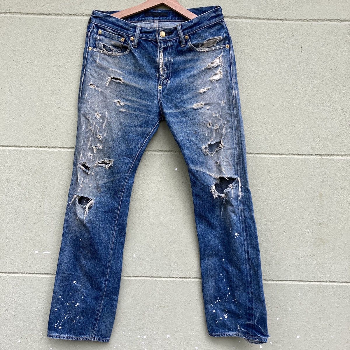 Japanese Brand Japanese Brand Denim Ripped By Garment Lab Size US 31 - 2 Thumbnail