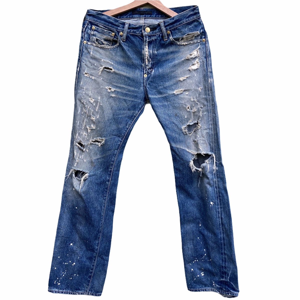 Japanese Brand Japanese Brand Denim Ripped By Garment Lab Size US 31 - 1 Thumbnail