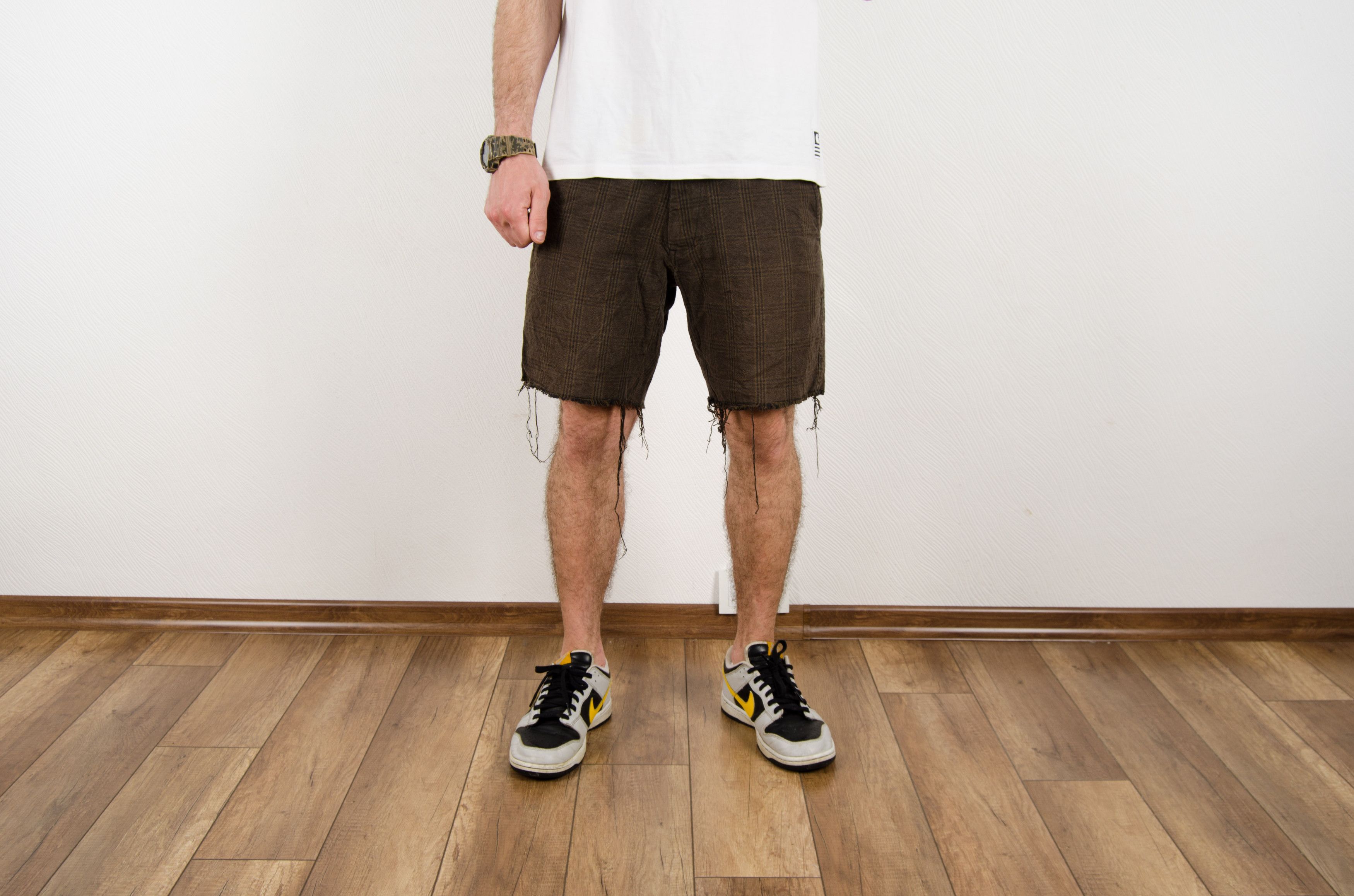 Carhartt Presenter Checkered Cutted Distressed Shorts