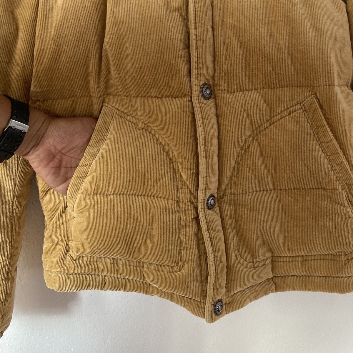 Japanese Brand Japanese Leather Corduroy Puffer Jacket Size US S / EU 44-46 / 1 - 8 Thumbnail
