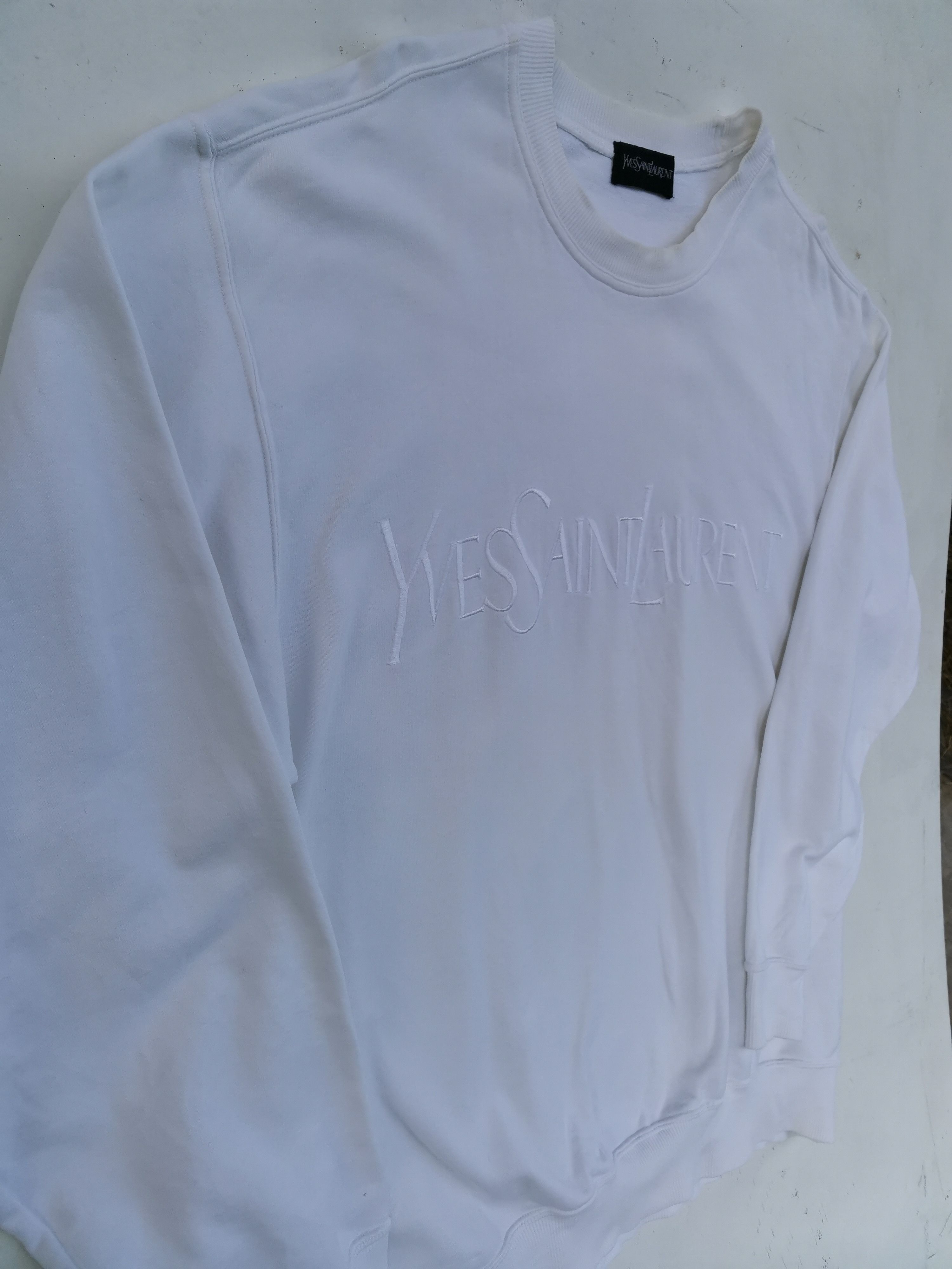 Yves Saint Laurent Yves Saint Laurent Embroidered Big Logo Sweatshirt Size US XL / EU 56 / 4 - 5 Thumbnail