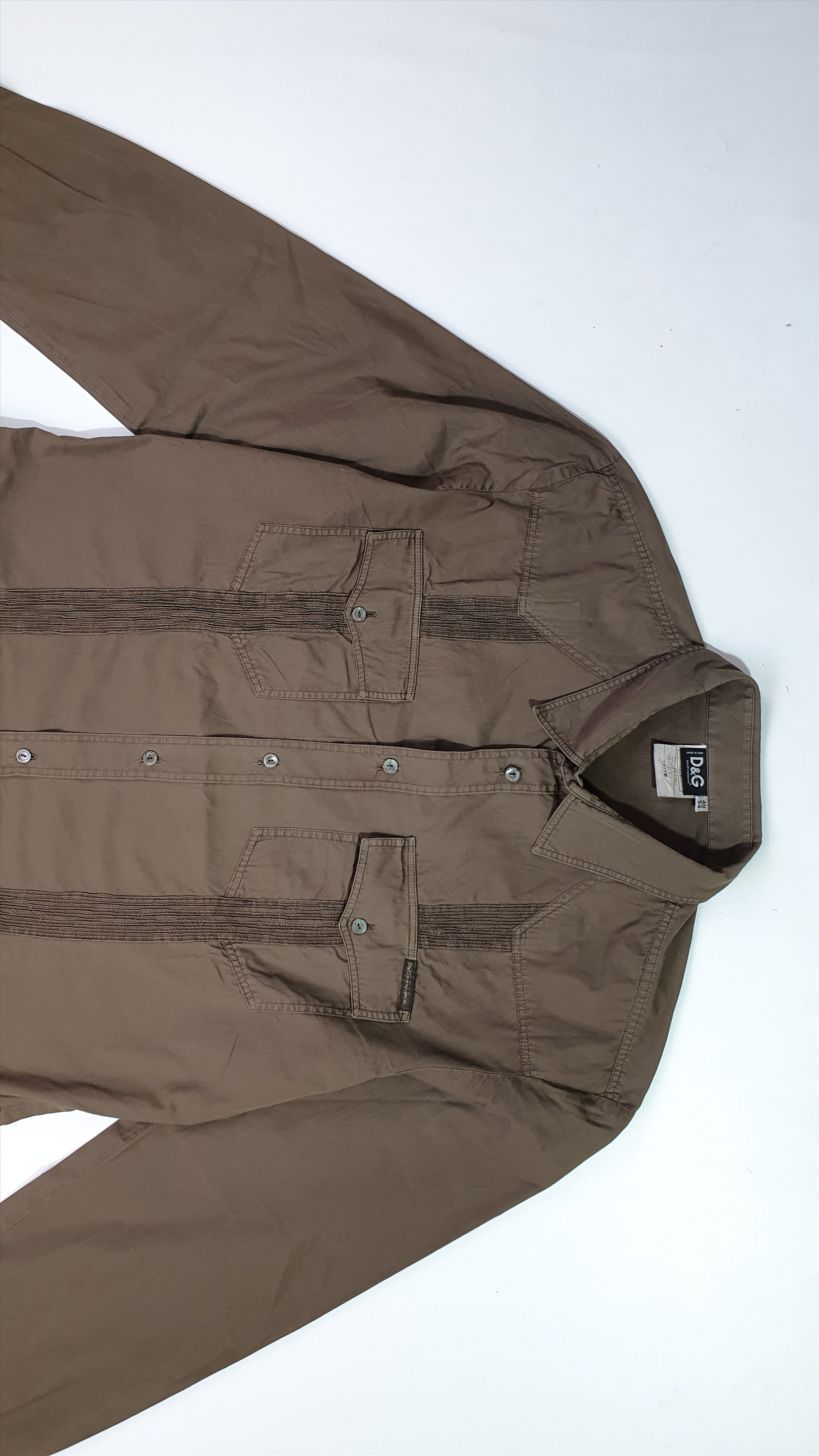 Dolce & Gabbana × Vintage 90s Rare Dolce and Gabbana Military Design Shirt Size US L / EU 52-54 / 3 - 6 Thumbnail