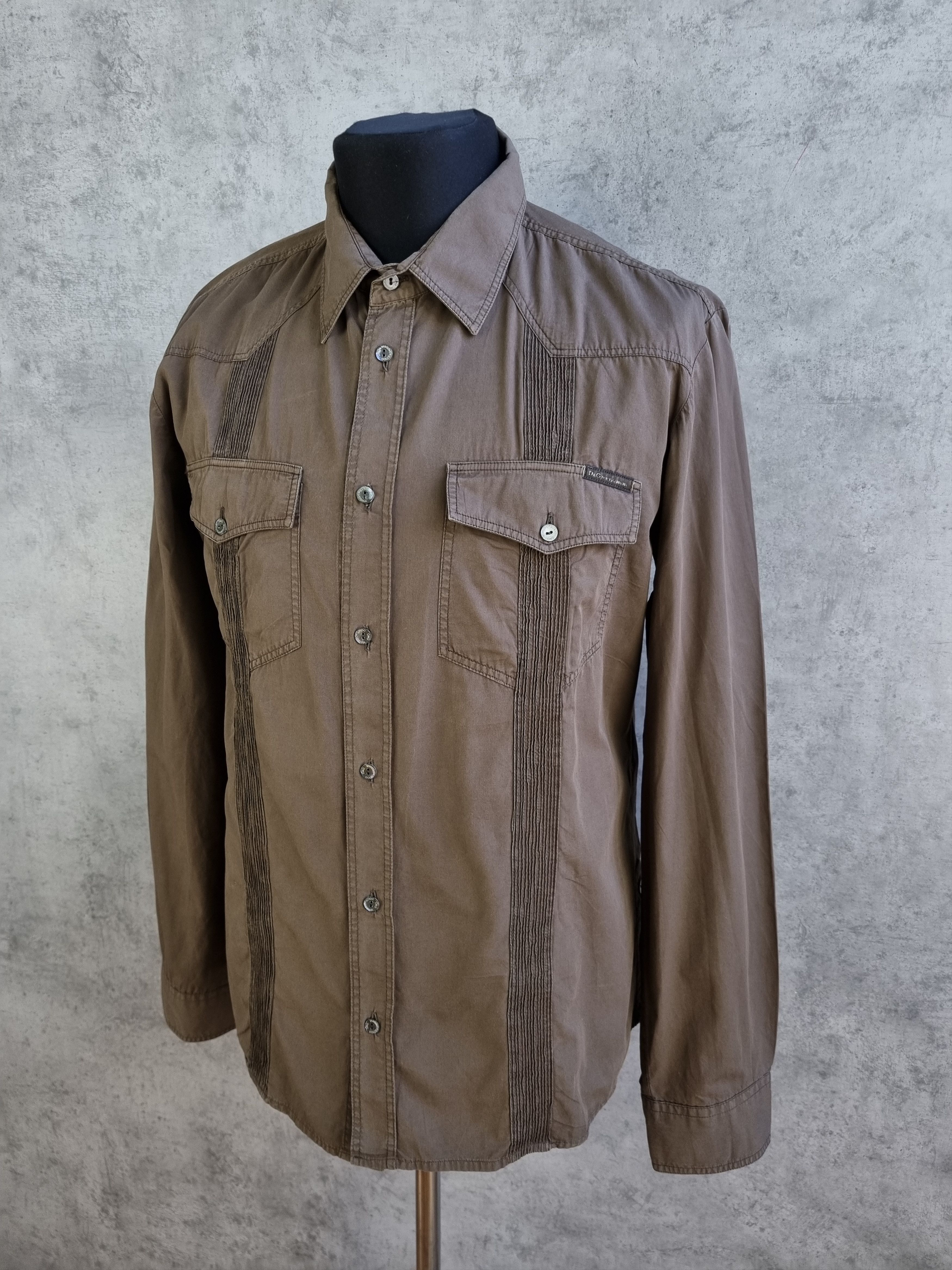Dolce & Gabbana × Vintage 90s Rare Dolce and Gabbana Military Design Shirt Size US L / EU 52-54 / 3 - 1 Thumbnail