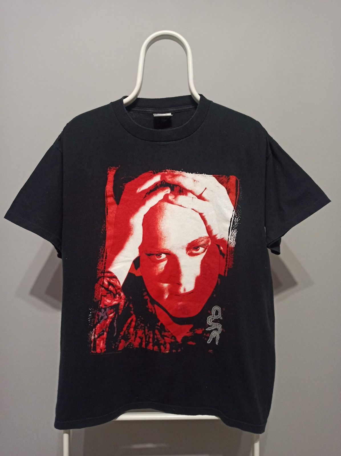 image of Band Tees x The Cure 1992 Vintage The Cure Wish Tour Band Faded Tee Cropped Fit in Black (Size Larg