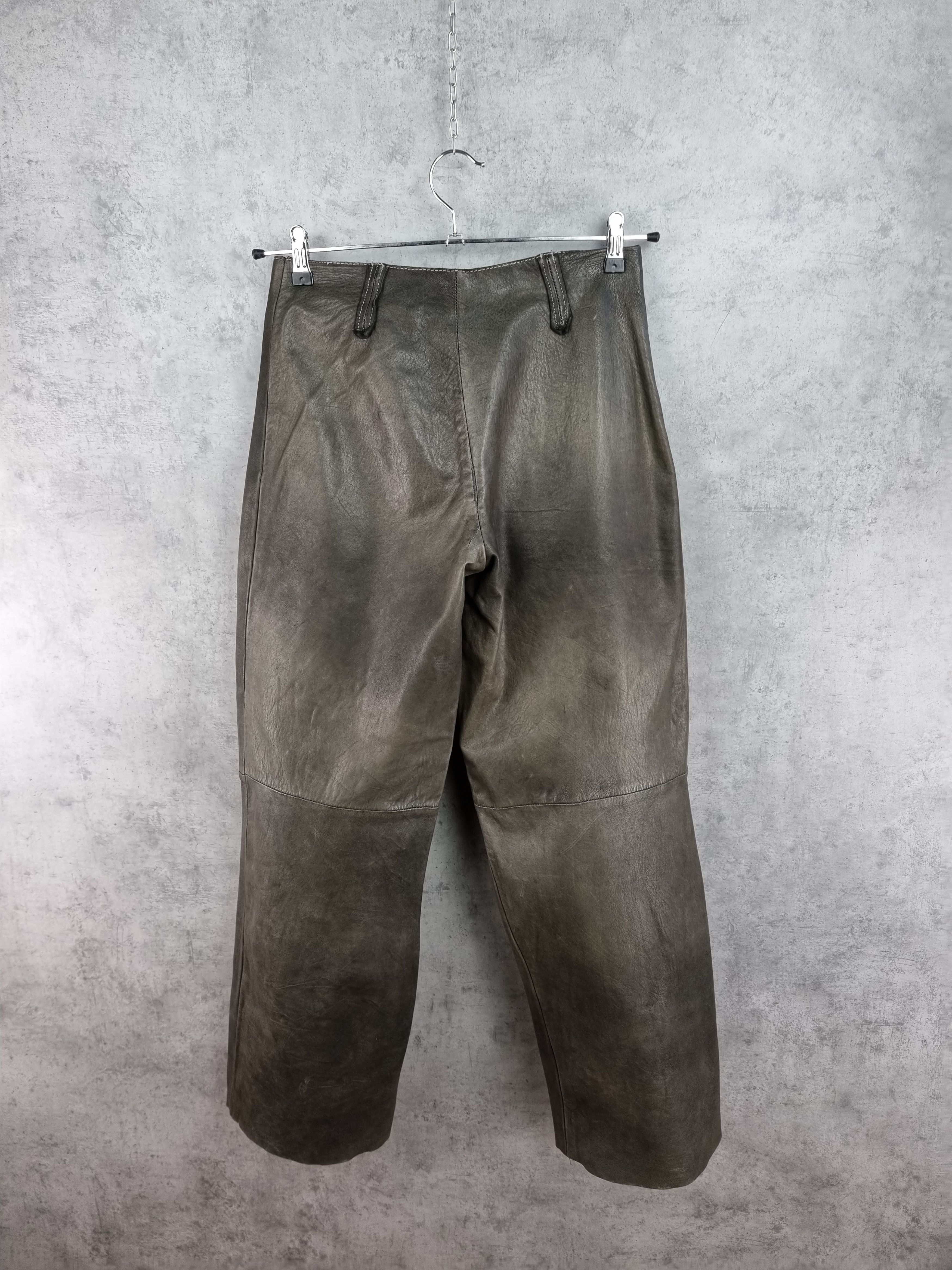 Vintage 90s Collection Privee LEATHER Baggy Pants Made in Italy Size 30" / US 8 / IT 44 - 3 Thumbnail