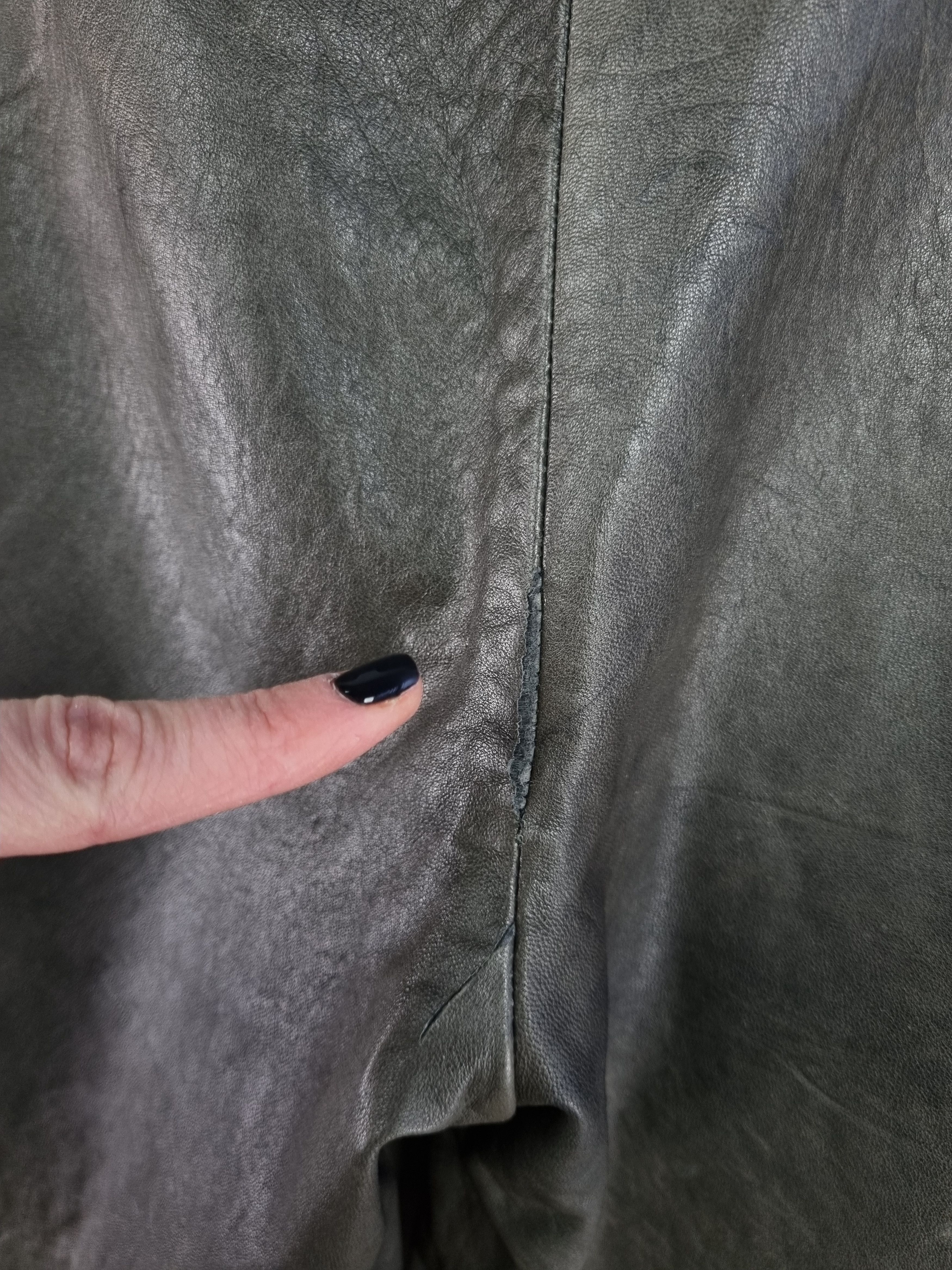 Vintage 90s Collection Privee LEATHER Baggy Pants Made in Italy Size 30" / US 8 / IT 44 - 13 Thumbnail