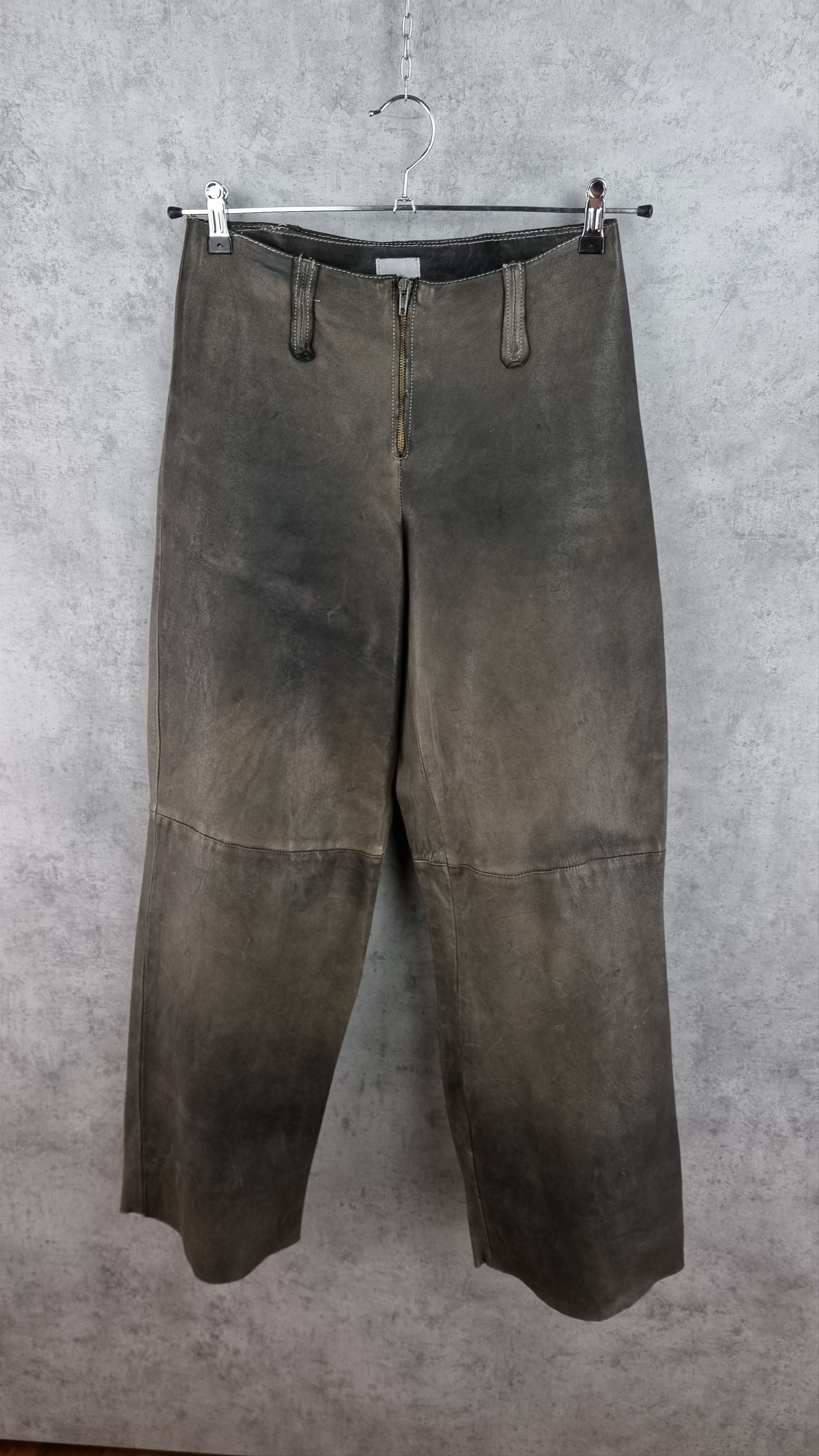 Vintage 90s Collection Privee LEATHER Baggy Pants Made in Italy Size 30" / US 8 / IT 44 - 2 Thumbnail