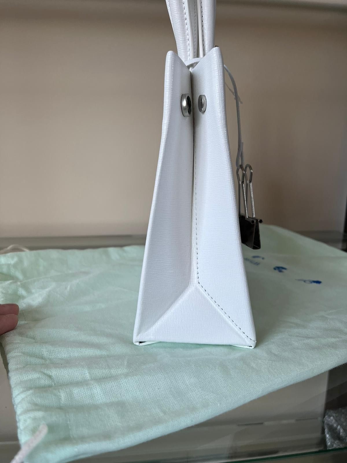 Off-White o1rshd1 Floral Arrow Leather Hand Bag in White Size ONE SIZE - 10 Thumbnail