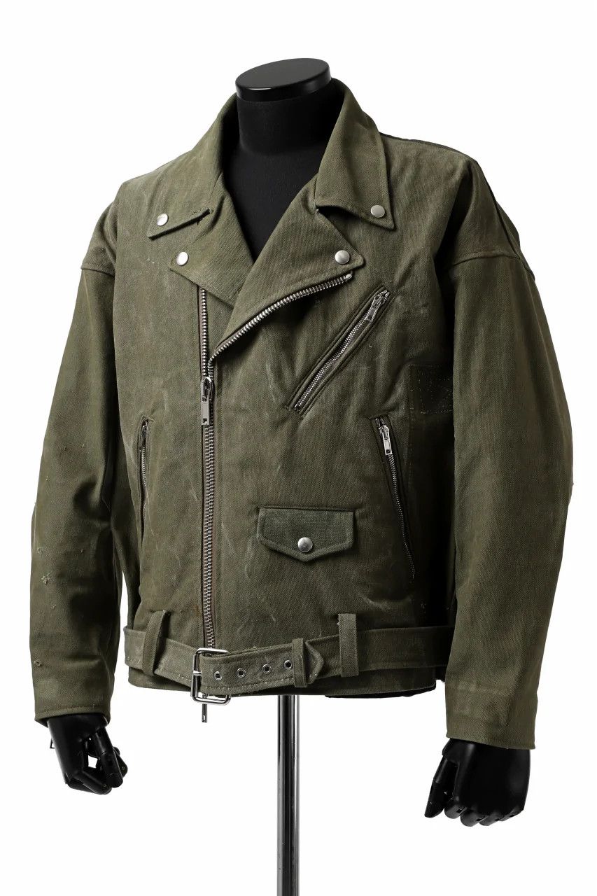 image of Readymade Motorcycle Jacket (Army, Jp 1) in Green, Men's (Size Small)