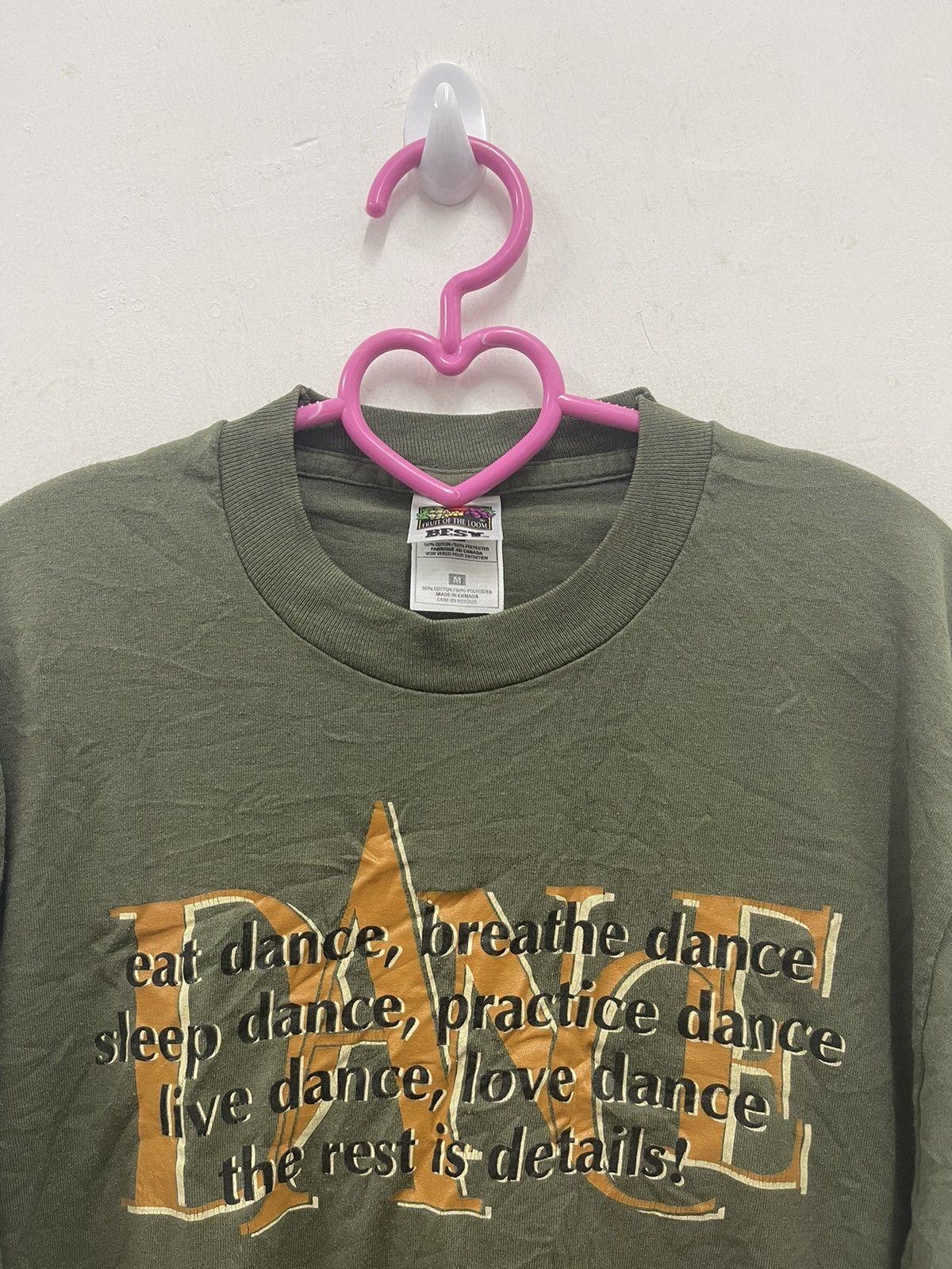 Rap Tees Rare 90s Vintage DANCE Spell Out Big Logo Thrashed Shirt Size US M / EU 48-50 / 2 - 2 Thumbnail