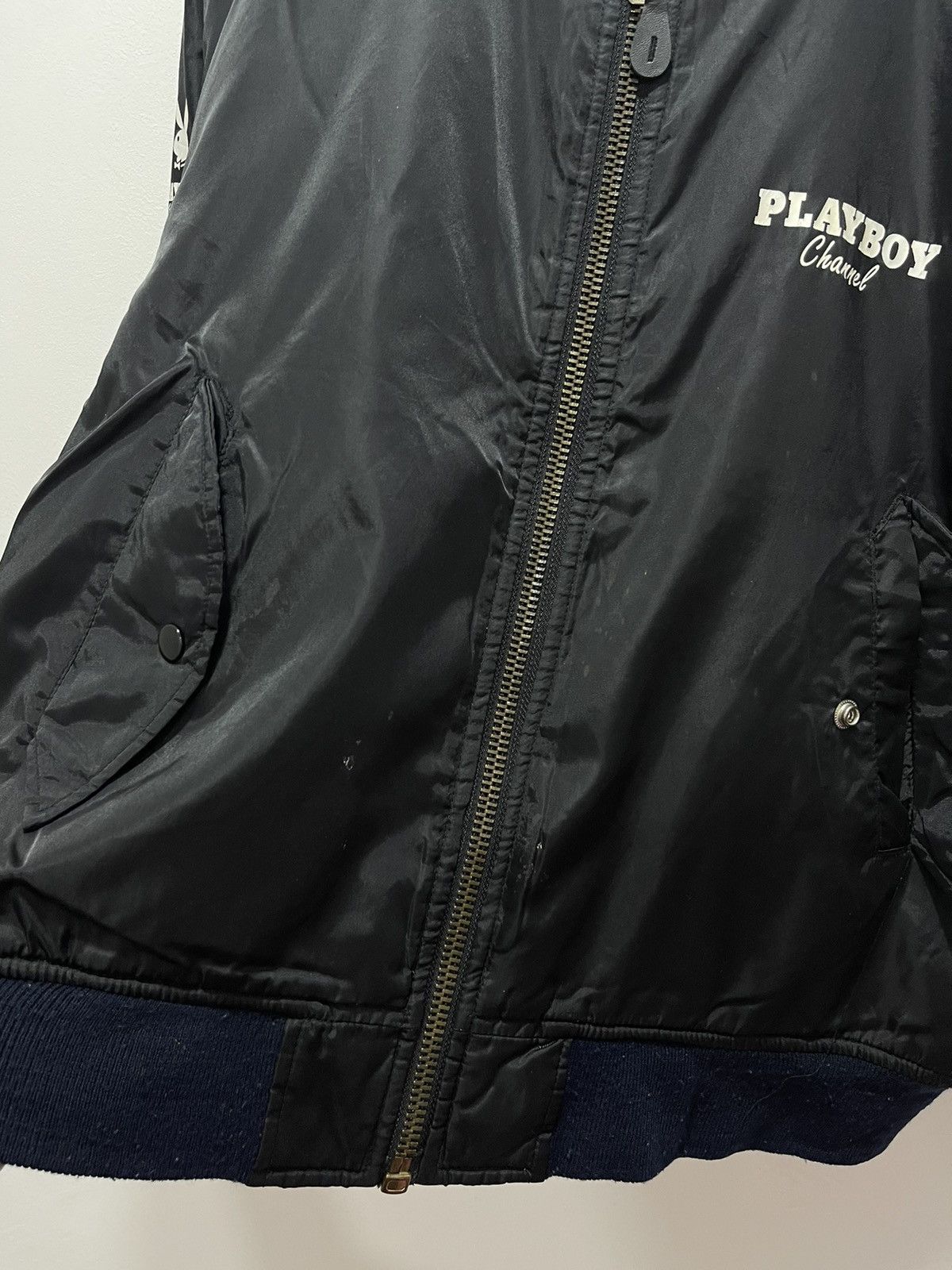 Playboy VINTAGE PLAYBOY CHANNEL LOGO KANYE STYLE BOMBER JACKET Size US XL / EU 56 / 4 - 7 Thumbnail