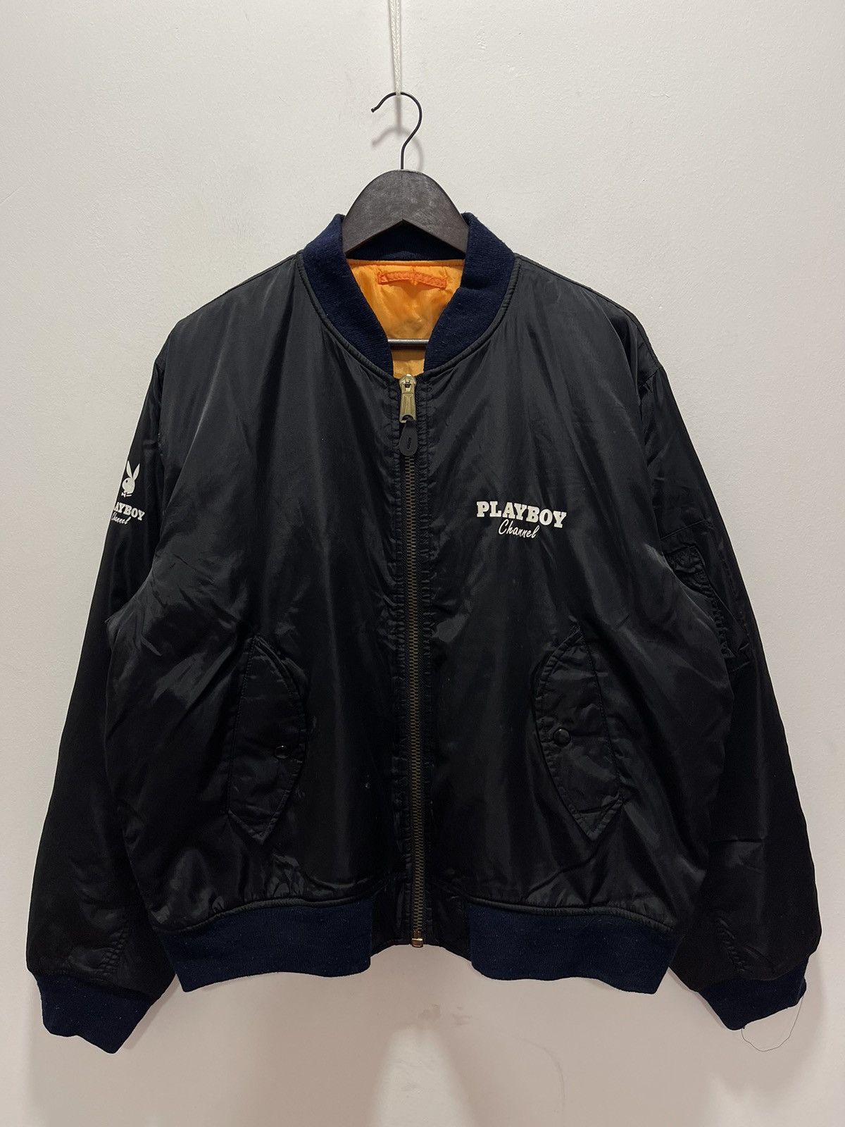 Playboy VINTAGE PLAYBOY CHANNEL LOGO KANYE STYLE BOMBER JACKET Size US XL / EU 56 / 4 - 1 Thumbnail