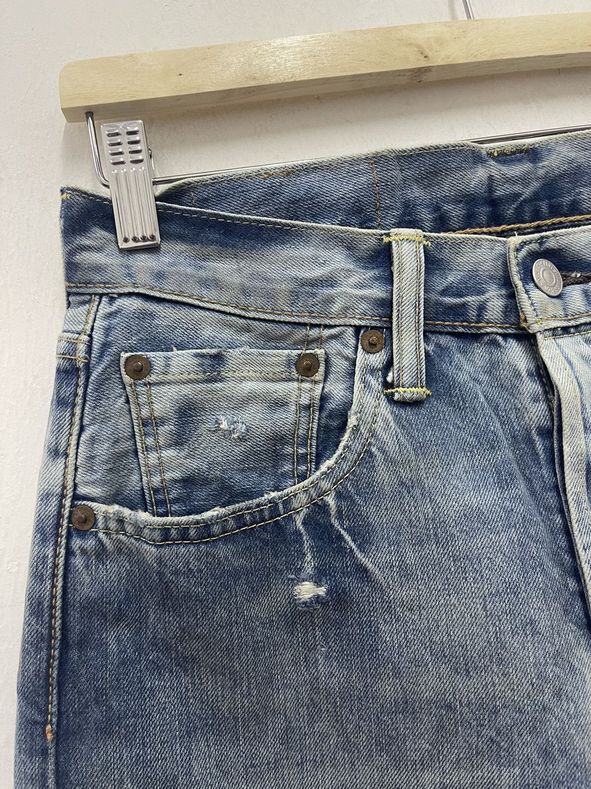 Levi's Rare 501 LEVIS Strauss Customised Tapered Distressed Size US 28 / EU 44 - 4 Thumbnail