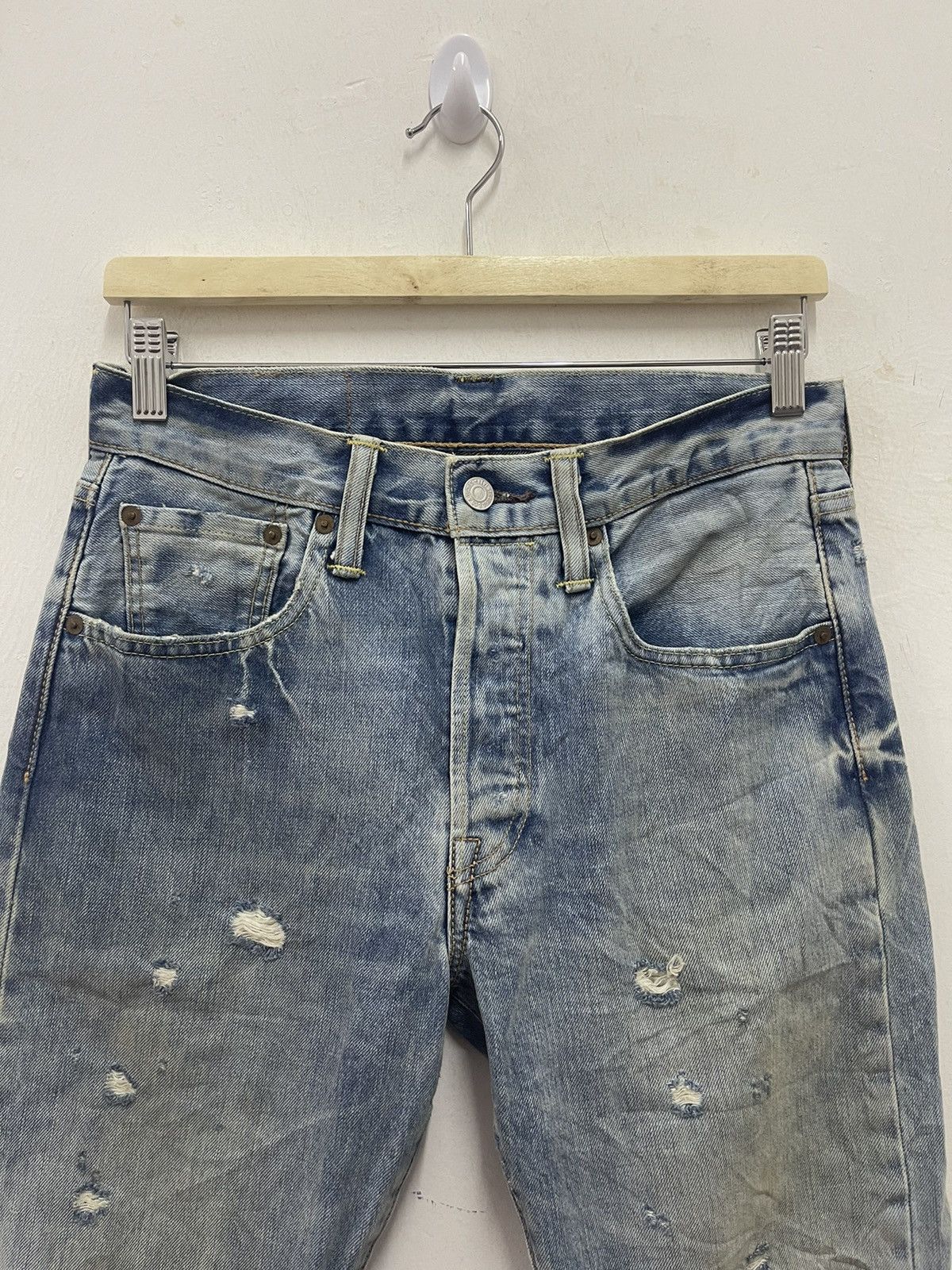 Levi's Rare 501 LEVIS Strauss Customised Tapered Distressed Size US 28 / EU 44 - 3 Thumbnail