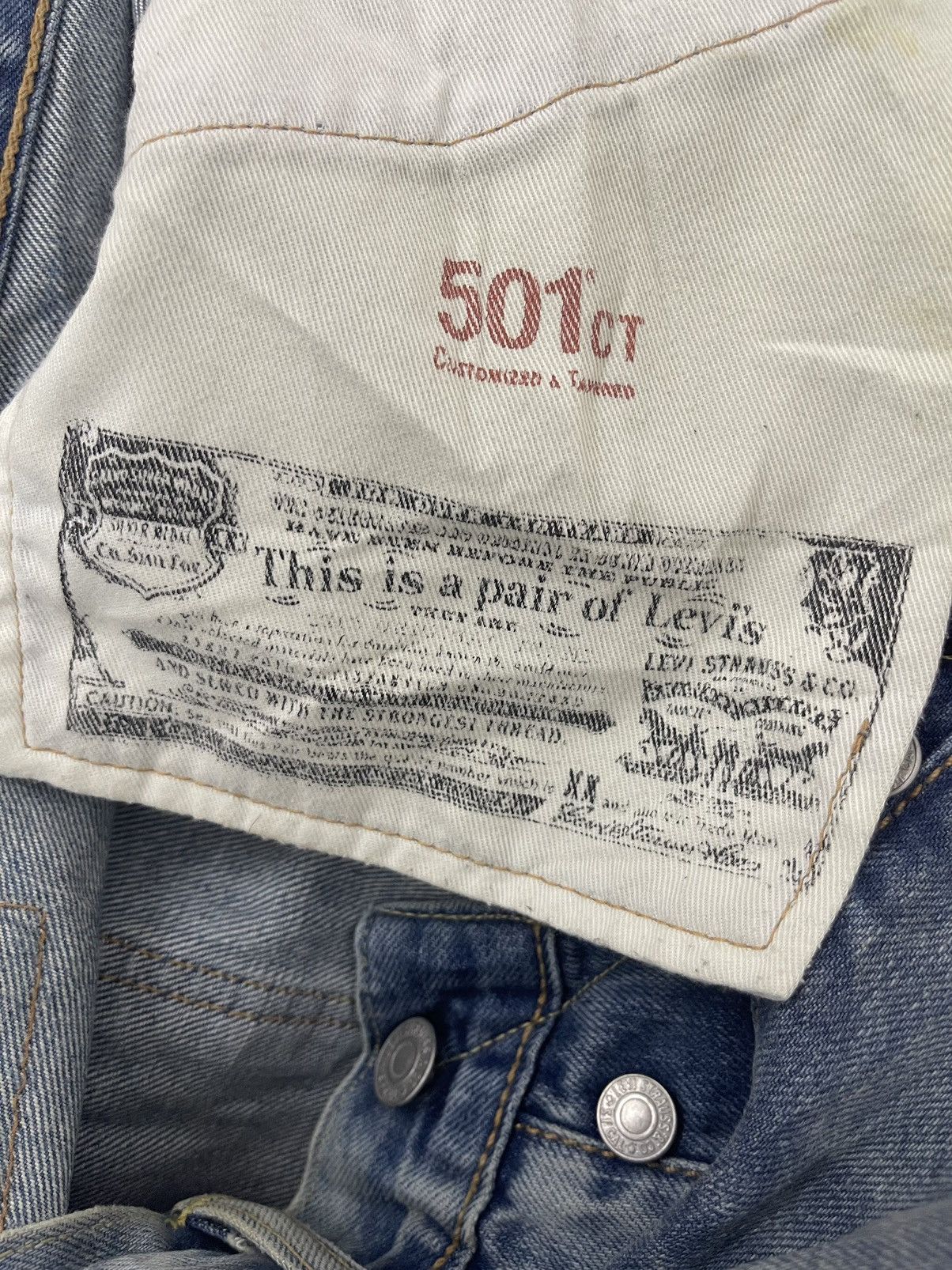 Levi's Rare 501 LEVIS Strauss Customised Tapered Distressed Size US 28 / EU 44 - 7 Thumbnail