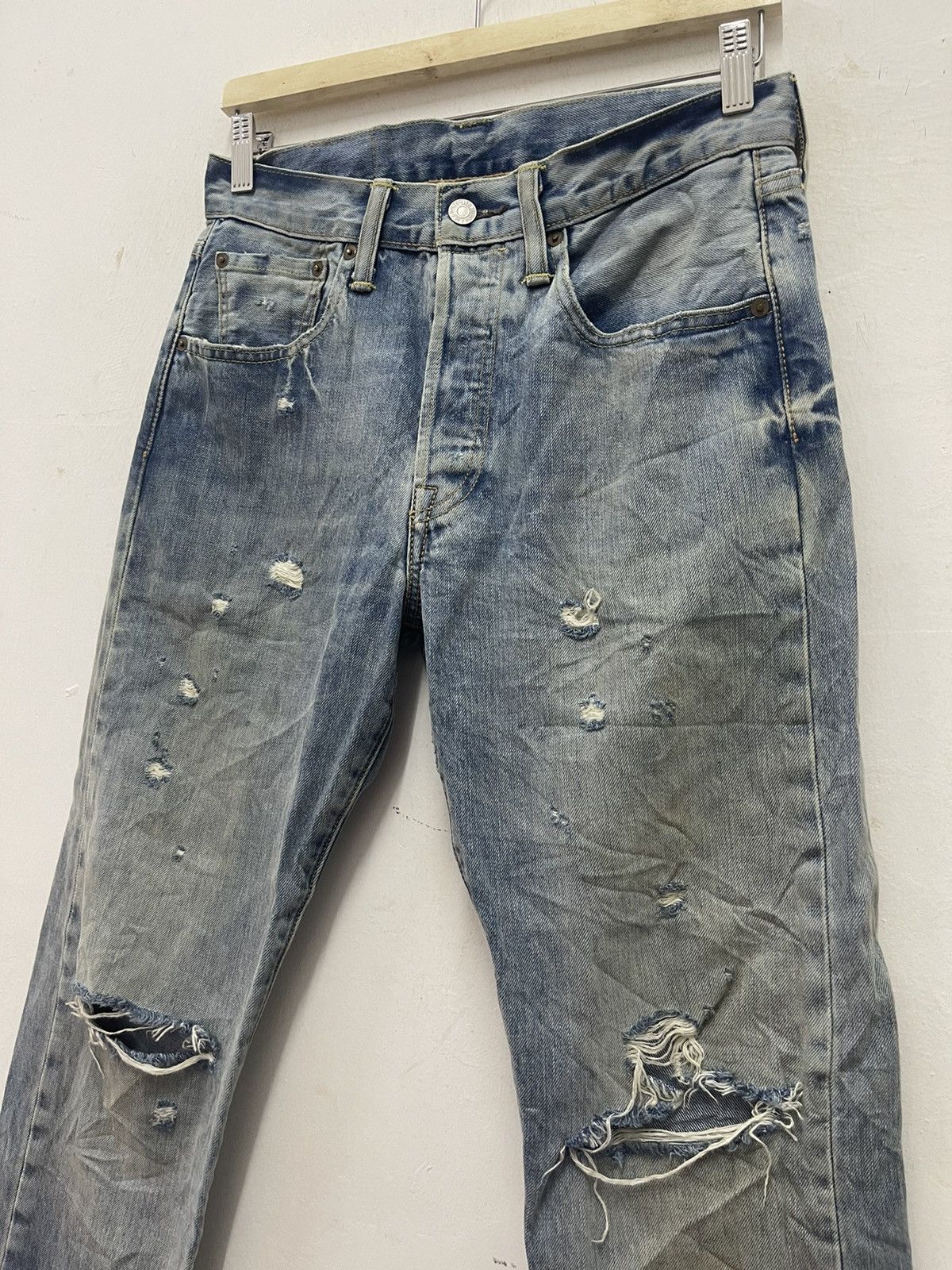 Levi's Rare 501 LEVIS Strauss Customised Tapered Distressed Size US 28 / EU 44 - 2 Thumbnail