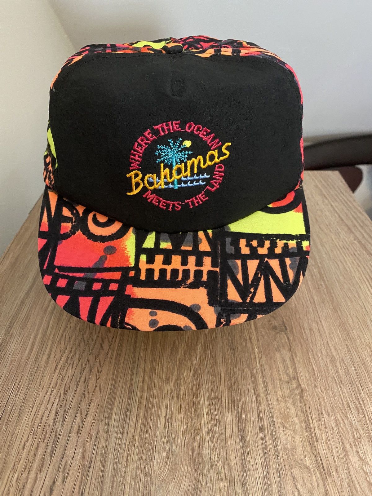 Vintage Vintage Early 90’s Bahamas Neon Nylon Snap Back Hat Cap Size ONE SIZE - 3 Thumbnail