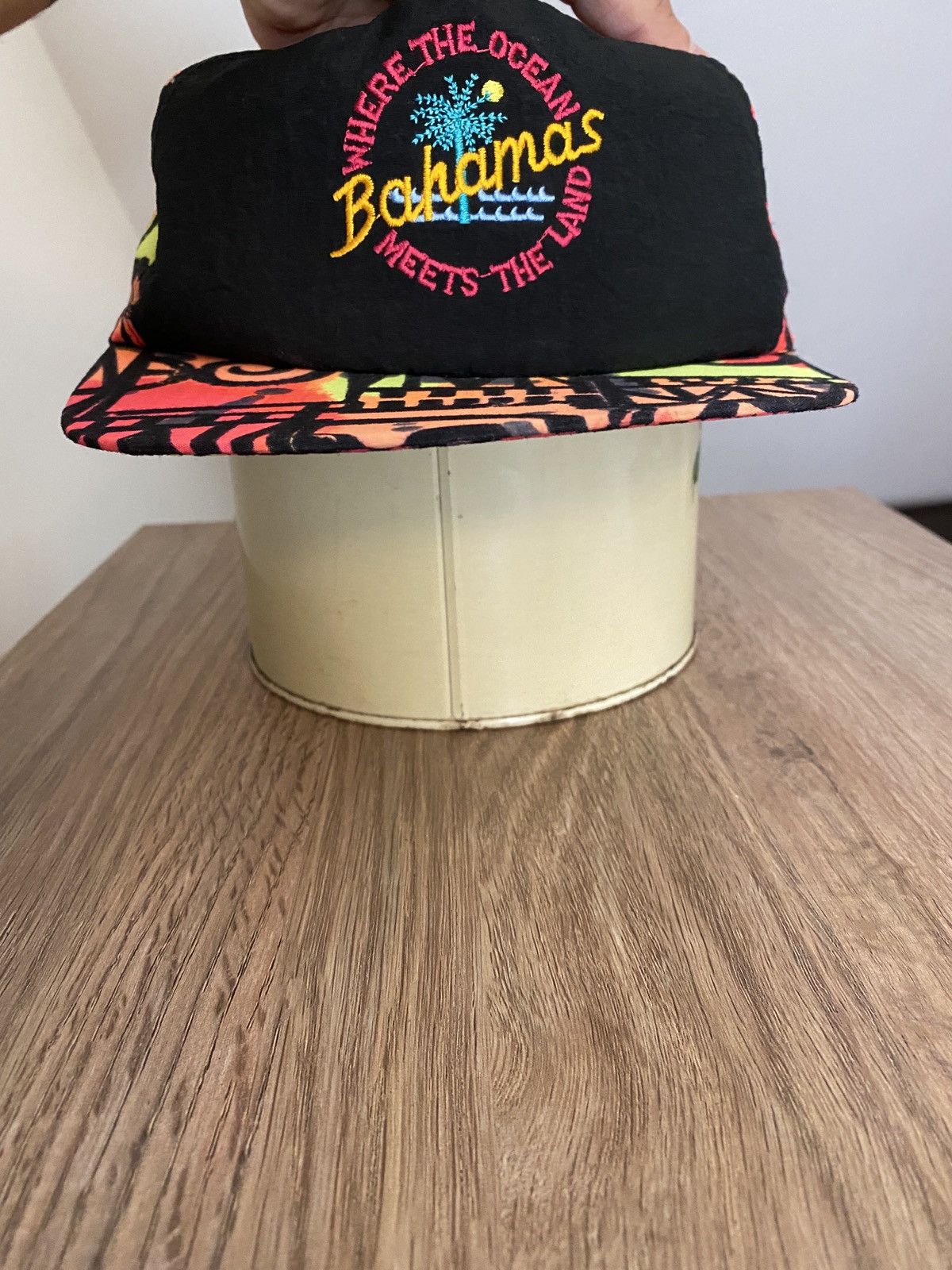 Vintage Vintage Early 90’s Bahamas Neon Nylon Snap Back Hat Cap Size ONE SIZE - 4 Thumbnail