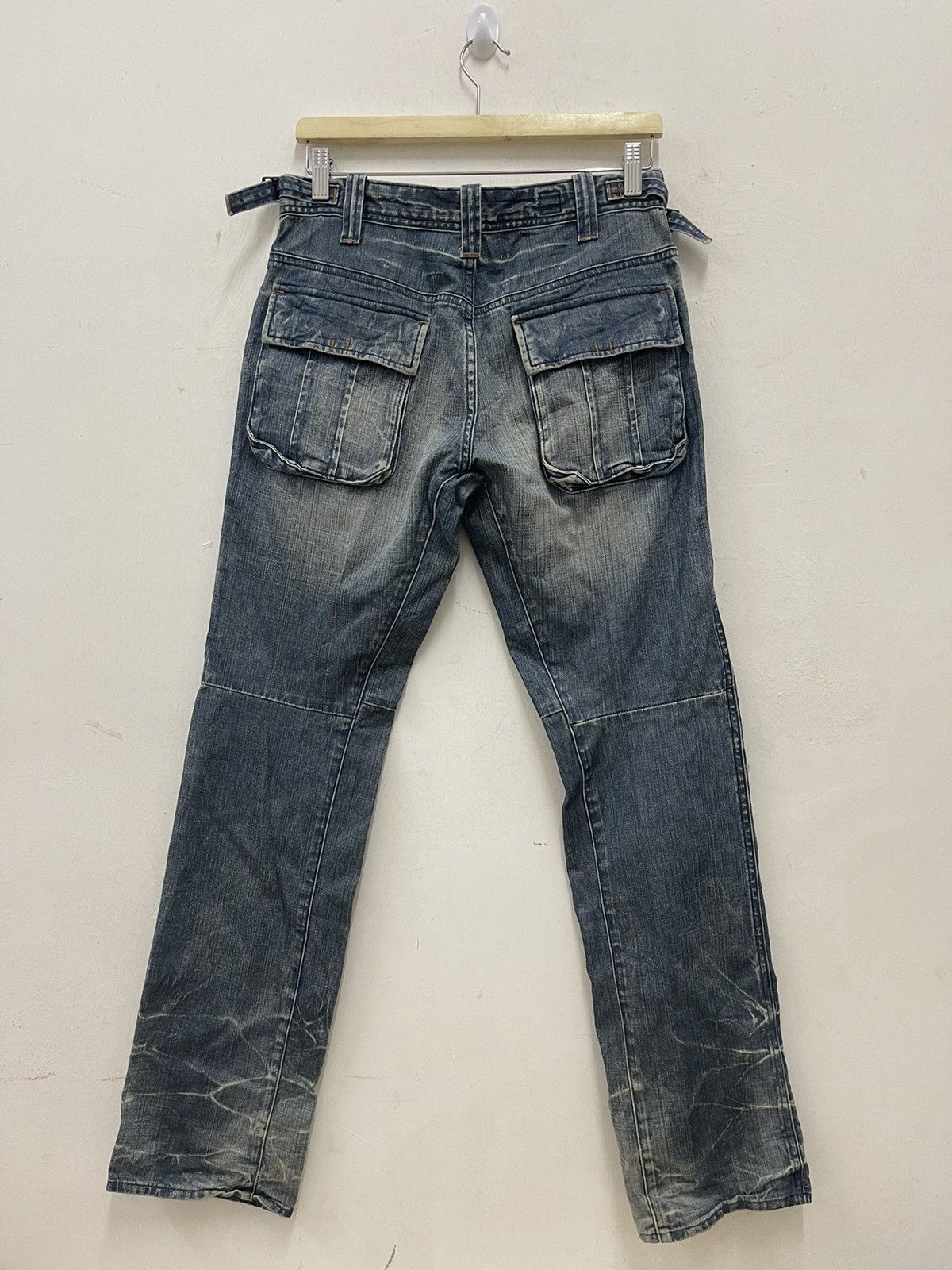 Image of Distressed Denim x Levis Vintage Bartack X Levis Bush Pant Work Wear Jeans in Blue Distressed (Size