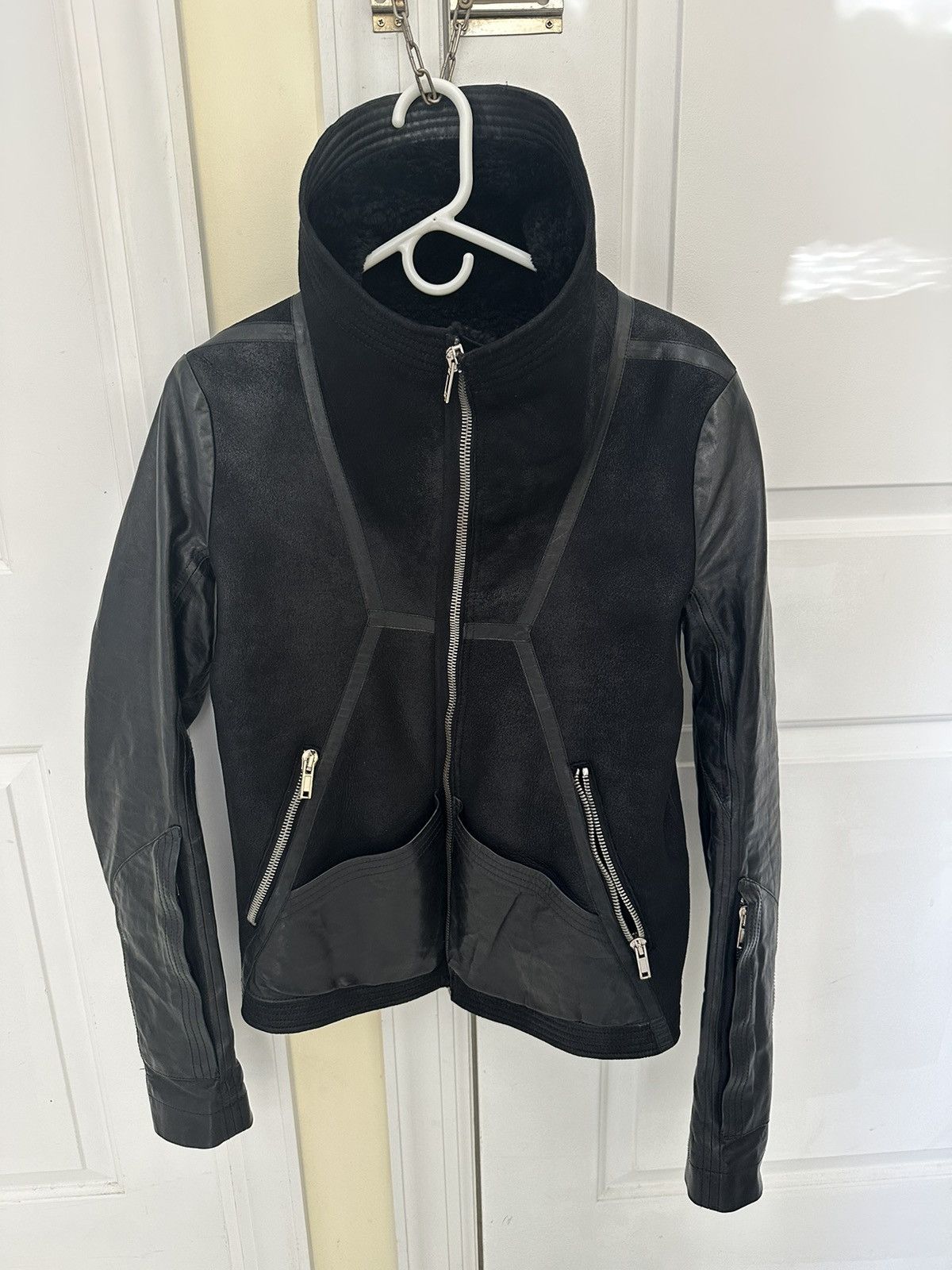 Rick Owens FW12 Mountain Geo Shearling Leather Jacket