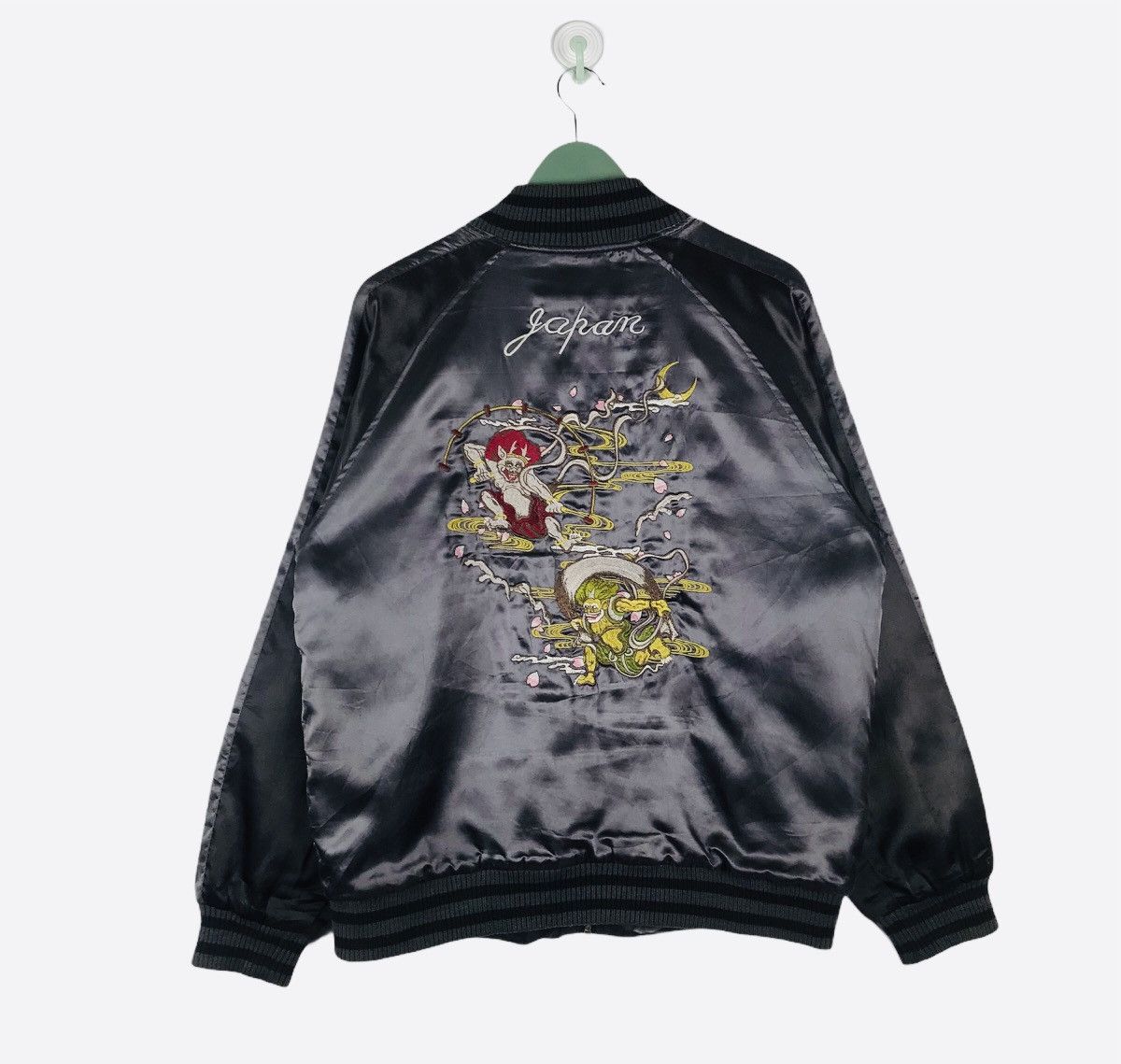 Bomber Jacket 90s sukajan japan fujin vs raijin embroidery bomber ...