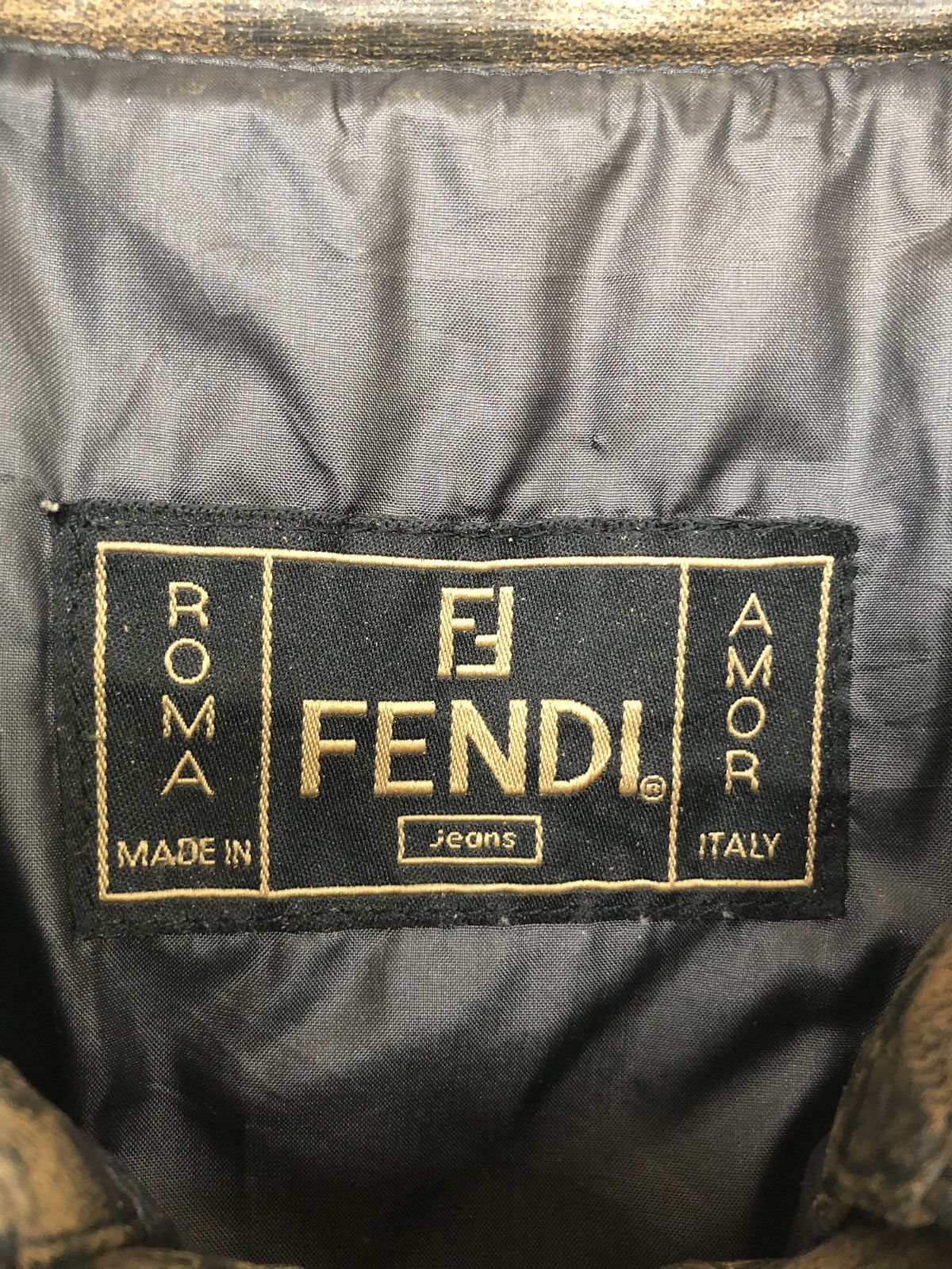 Fendi HEAT🔥Fendi Gold Zucca Monogram Check Bomber Jacket Size US M / EU 48-50 / 2 - 12 Thumbnail