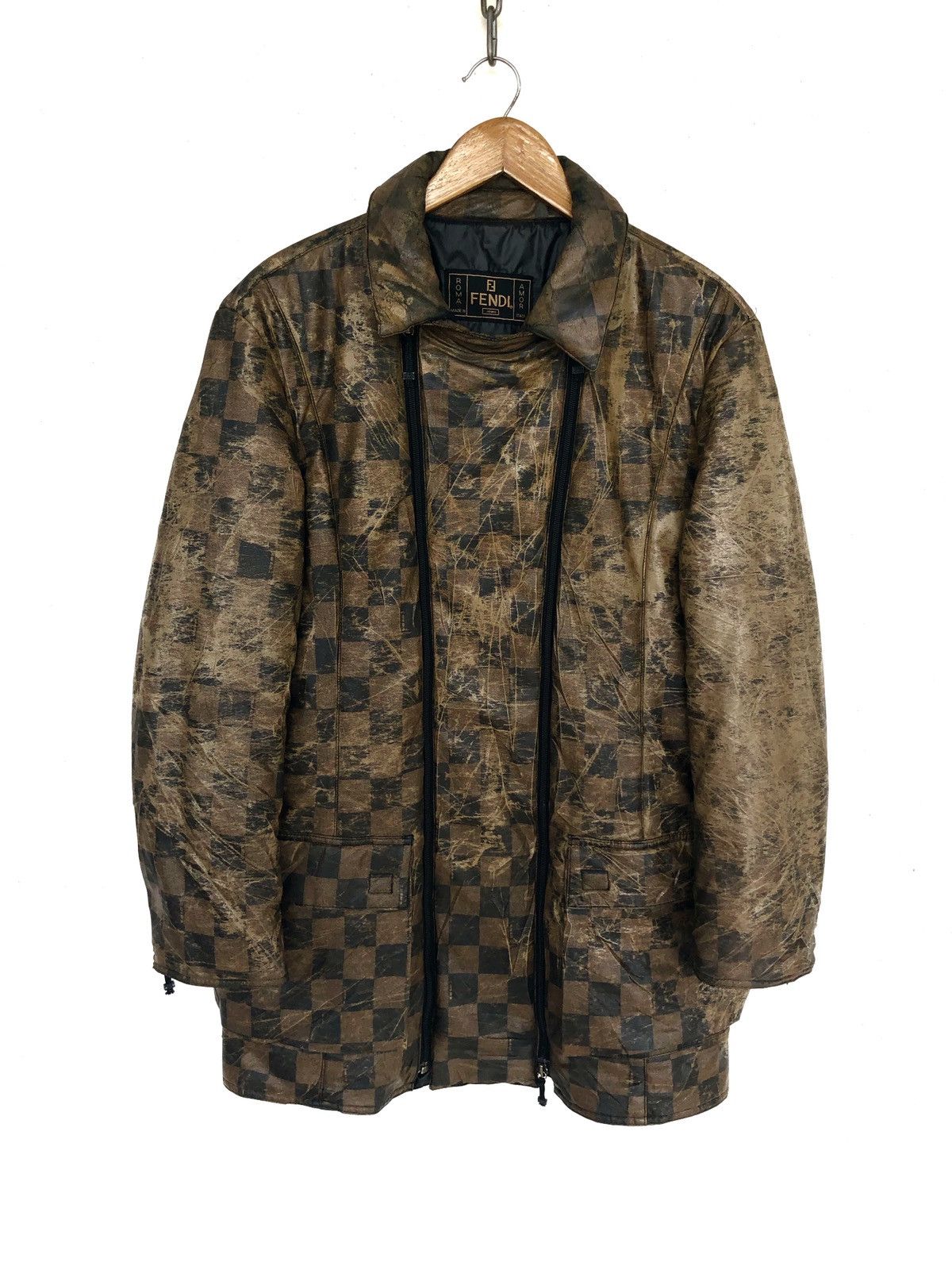 Fendi HEAT🔥Fendi Gold Zucca Monogram Check Bomber Jacket Size US M / EU 48-50 / 2 - 1 Thumbnail