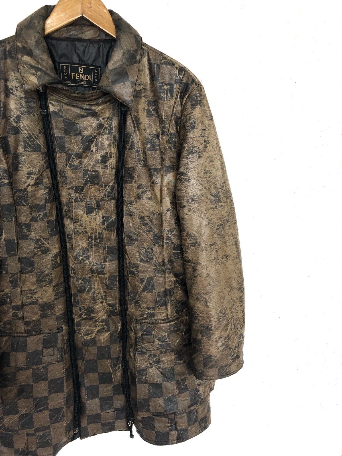 Fendi HEAT🔥Fendi Gold Zucca Monogram Check Bomber Jacket Size US M / EU 48-50 / 2 - 2 Thumbnail
