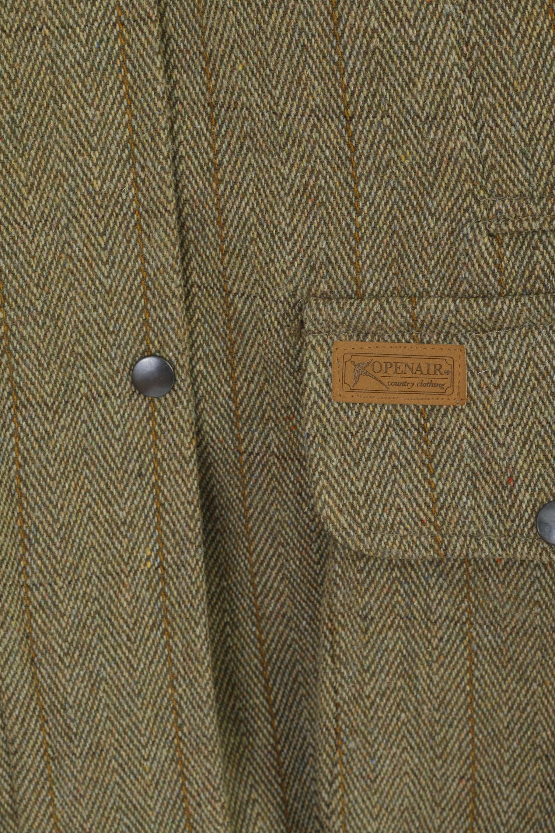 Vintage Openair Countrywear Women 12 M Jacket Green Tweed 0692 Size M / US 6-8 / IT 42-44 - 5 Thumbnail