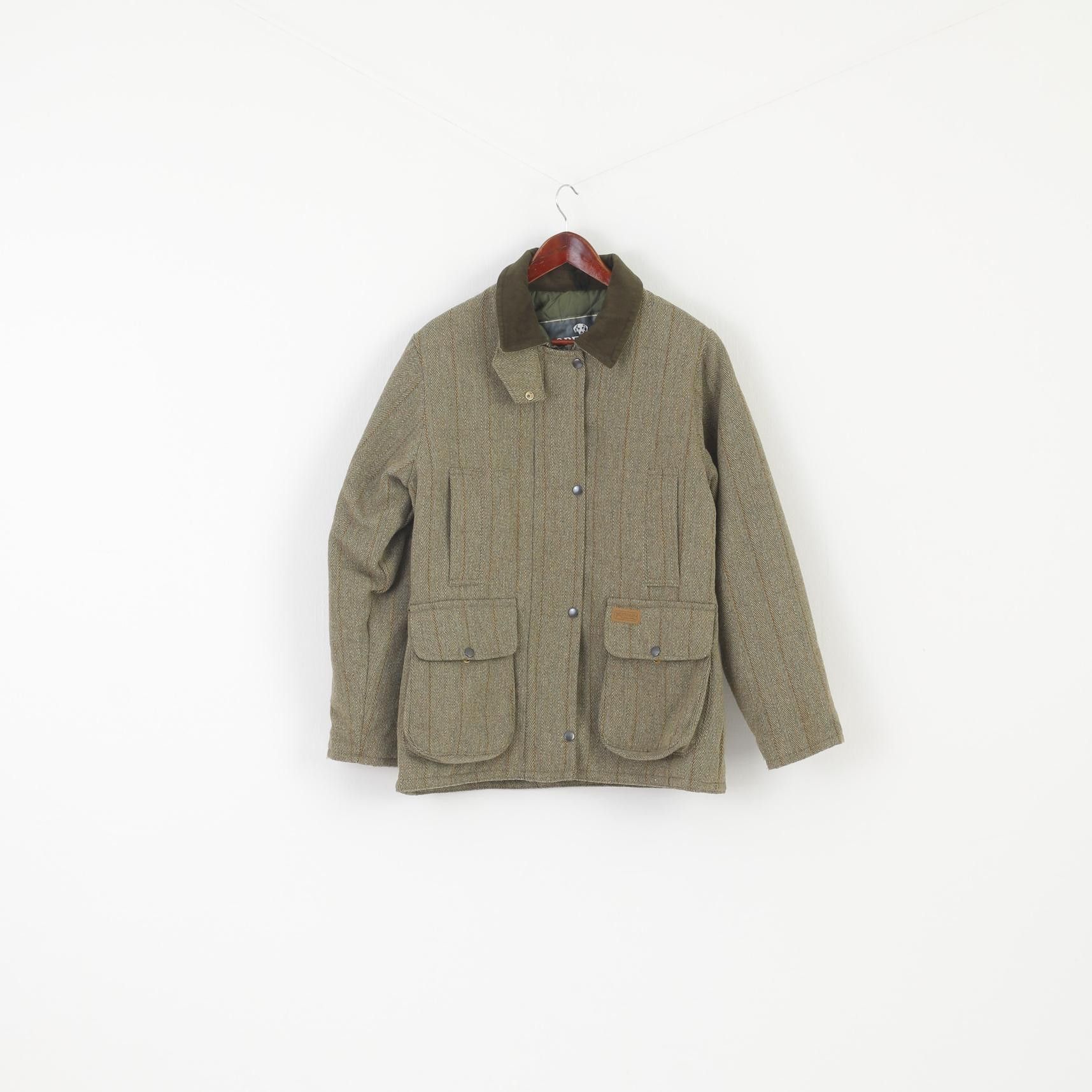Vintage Openair Countrywear Women 12 M Jacket Green Tweed 0692 Size M / US 6-8 / IT 42-44 - 2 Thumbnail