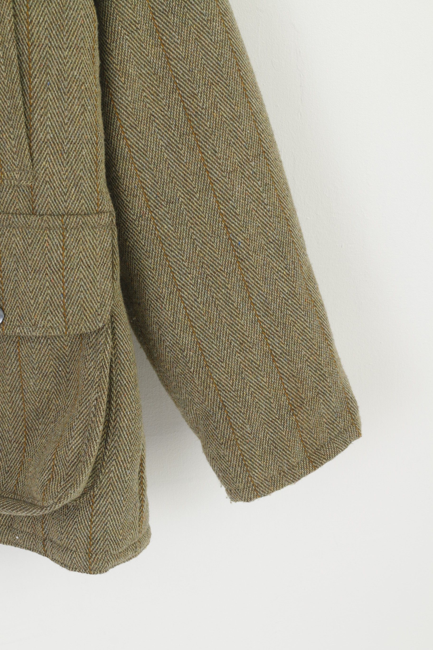 Vintage Openair Countrywear Women 12 M Jacket Green Tweed 0692 Size M / US 6-8 / IT 42-44 - 4 Thumbnail