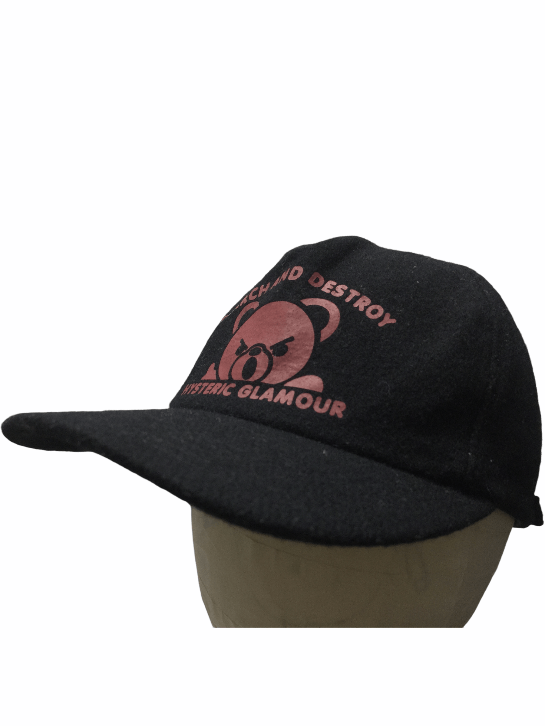 image of Hysteric Glamour Search And Destroy Snap Back Cap in Black, Men's