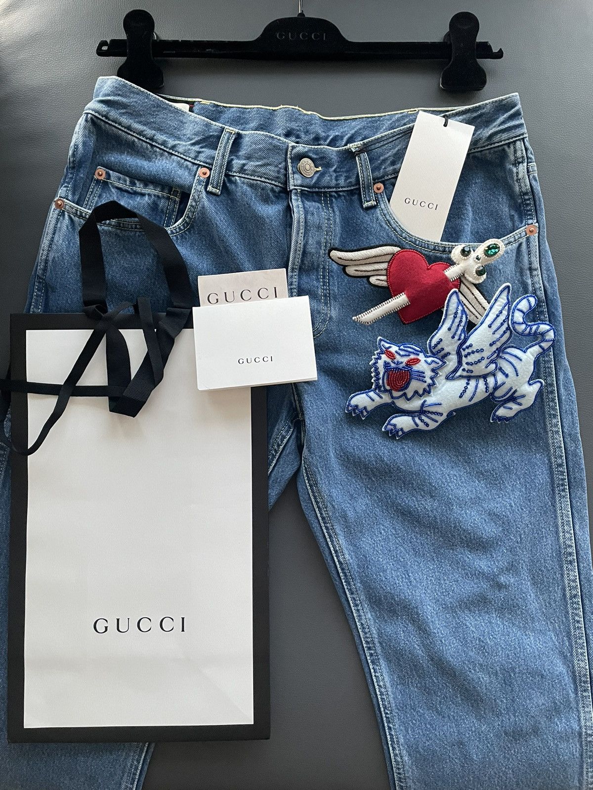 Gucci Rare 2K Super Runway Sold Out Skinny Denim Jeans w Brooches Size US 30 / EU 46 - 20 Thumbnail