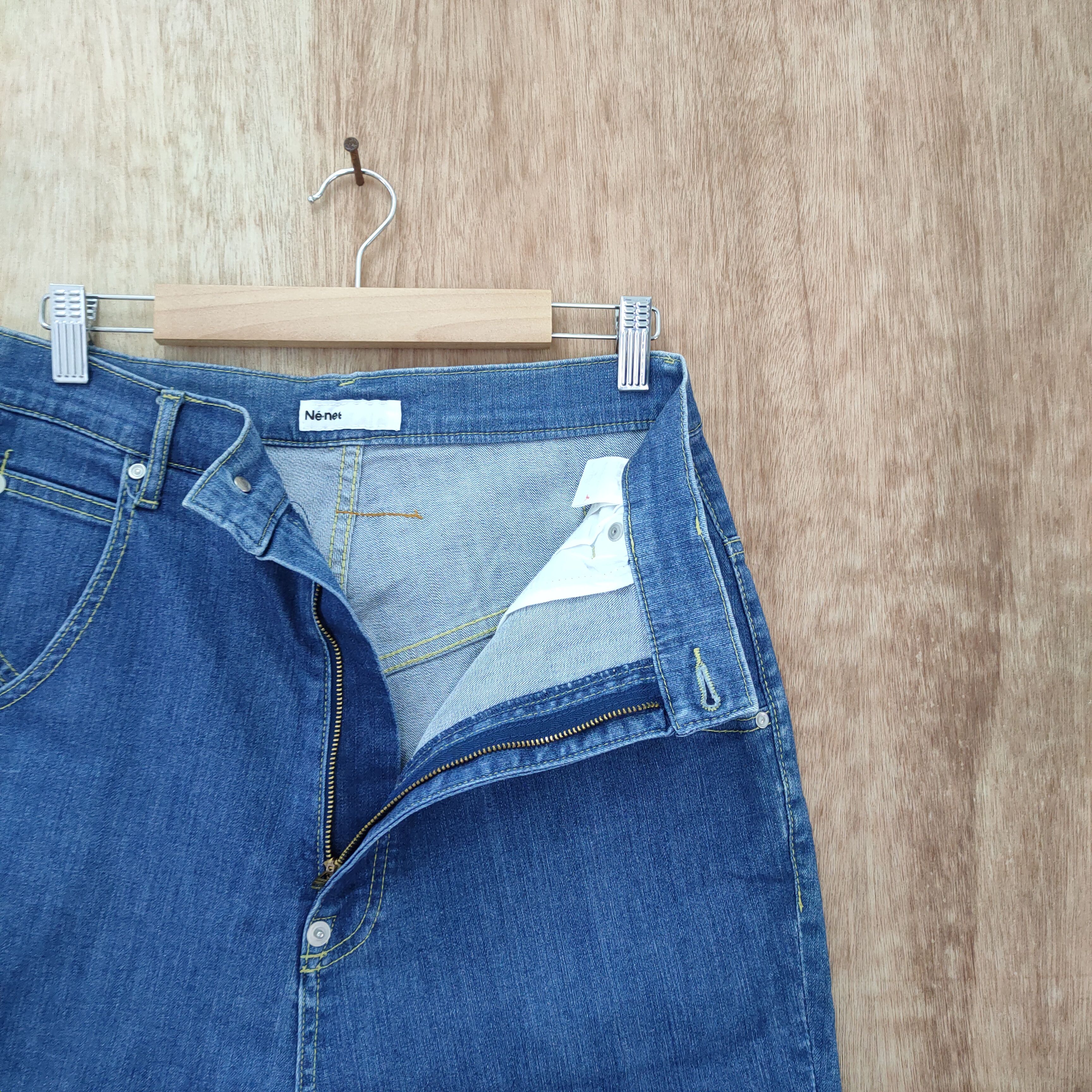 Issey Miyake NE-NET by ISSEY MIYAKE BUCKLE BACK DENIM JEANS Size US 28 / EU 44 - 9 Thumbnail
