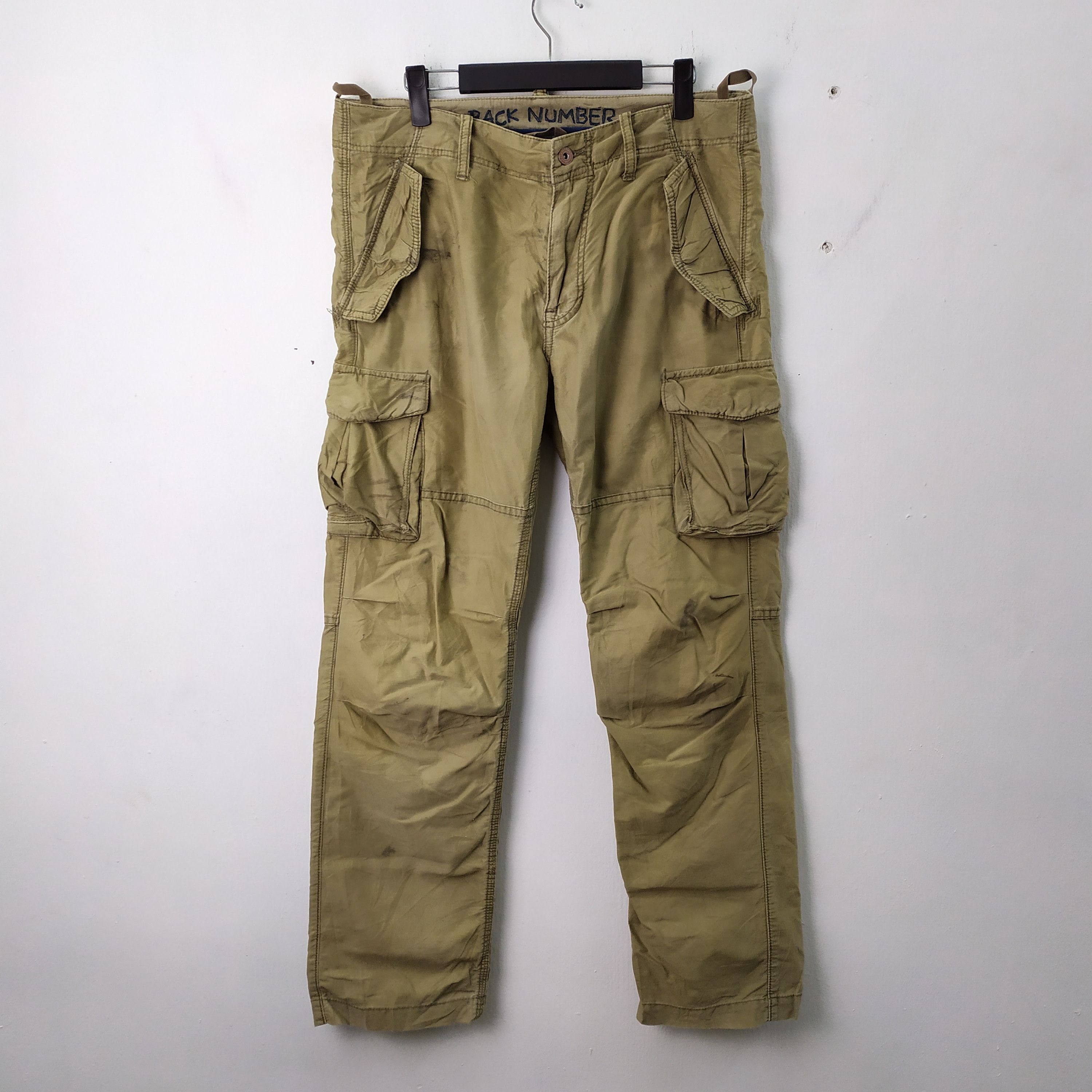 image of Vintage Back Number Faded Cargo Pants Tactical Pants in Brown, Men's (Size 34)