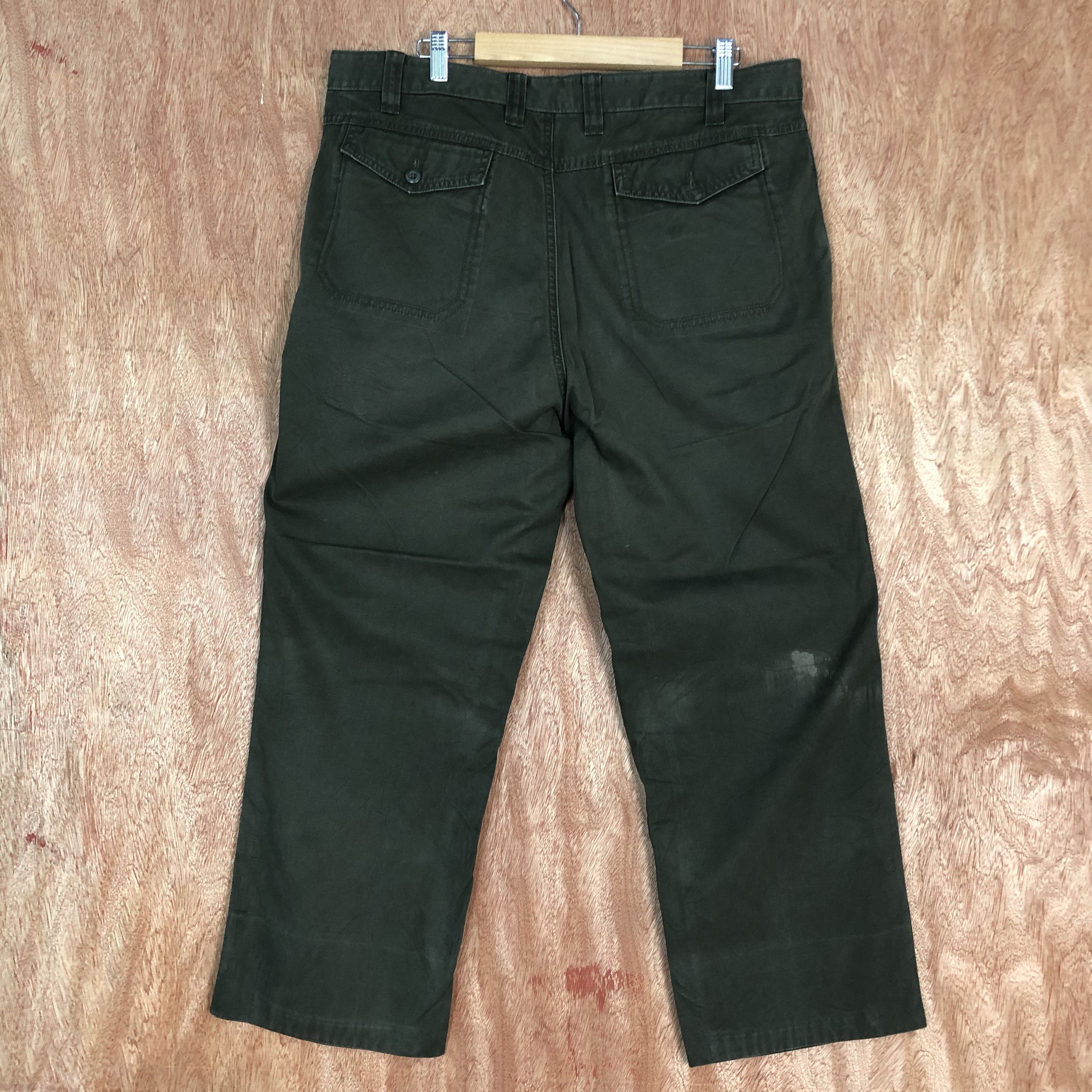 Japanese Brand OAKVALLEY Vintage 90s Dark Cotton Casual Trouser Slack Pant Size US 35 - 5 Thumbnail