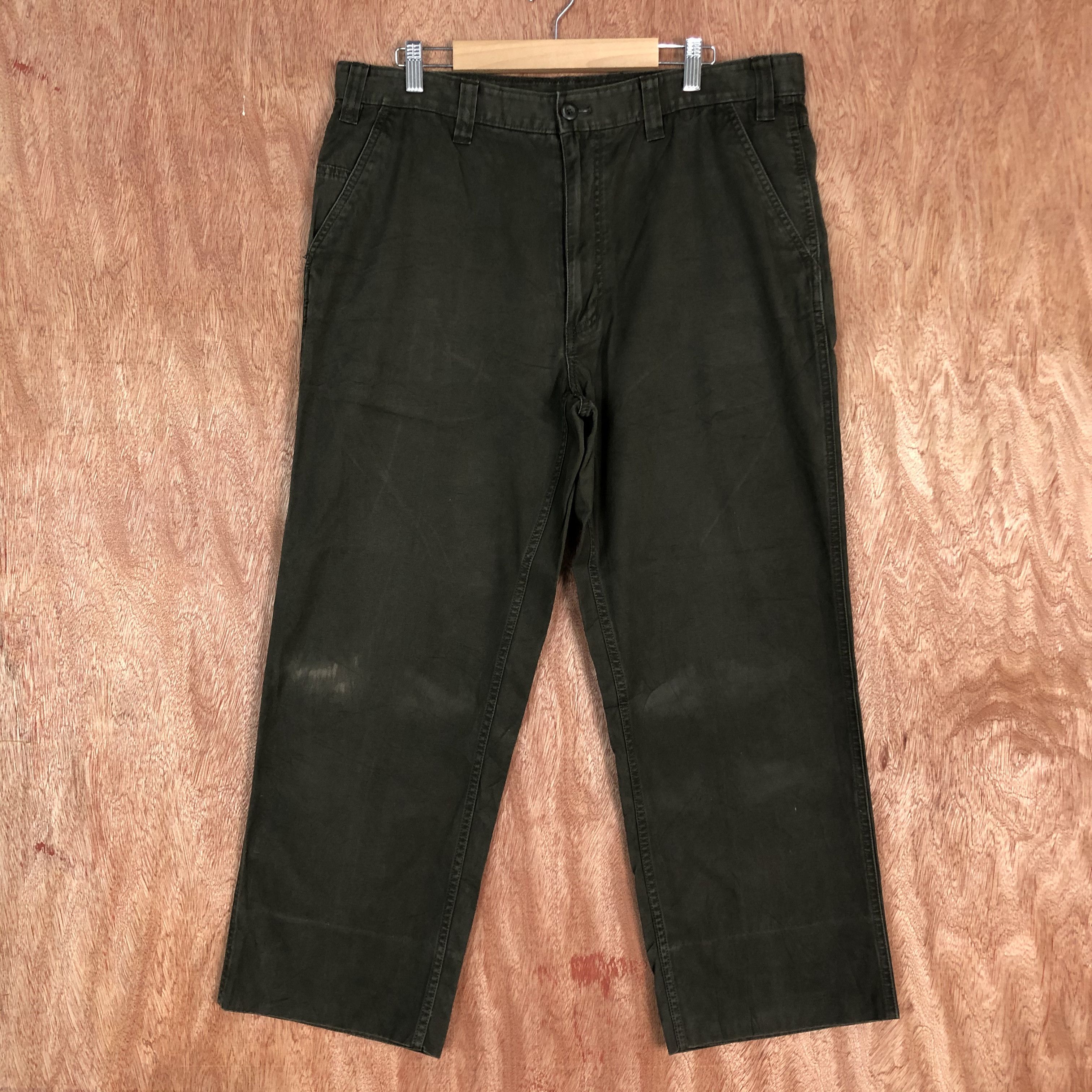Japanese Brand OAKVALLEY Vintage 90s Dark Cotton Casual Trouser Slack Pant Size US 35 - 1 Thumbnail