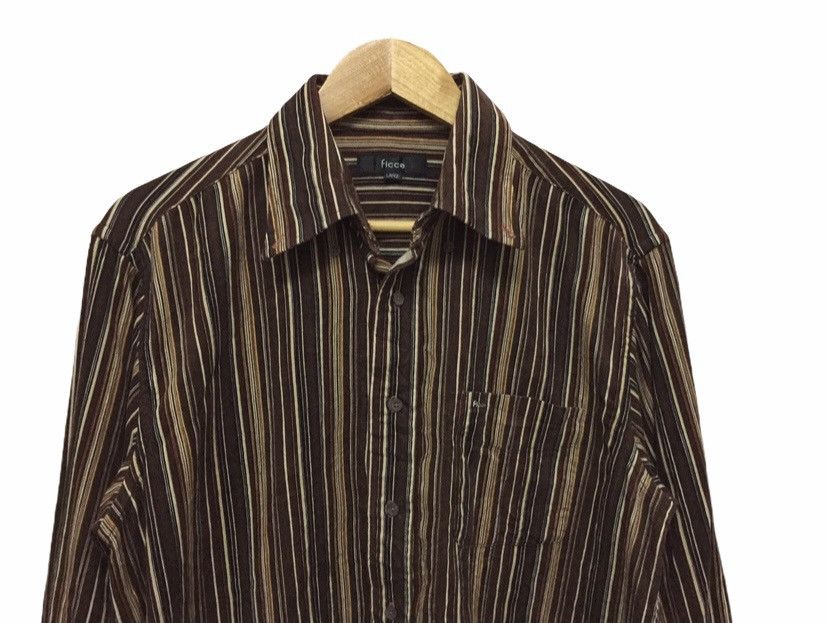Japanese Brand × Yoshiyuki Konishi FICCE by YOSHIYUKI KONISHI stripe corduroy button up shirt Size US L / EU 52-54 / 3 - 2 Thumbnail