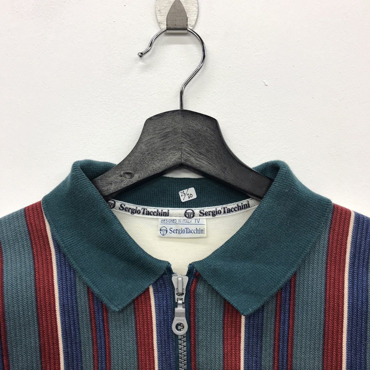Sergio Tacchini × Vintage Rare!! Vintage Sergio Tacchini Polo Tee Multi Stripe Colour Size US M / EU 48-50 / 2 - 3 Thumbnail