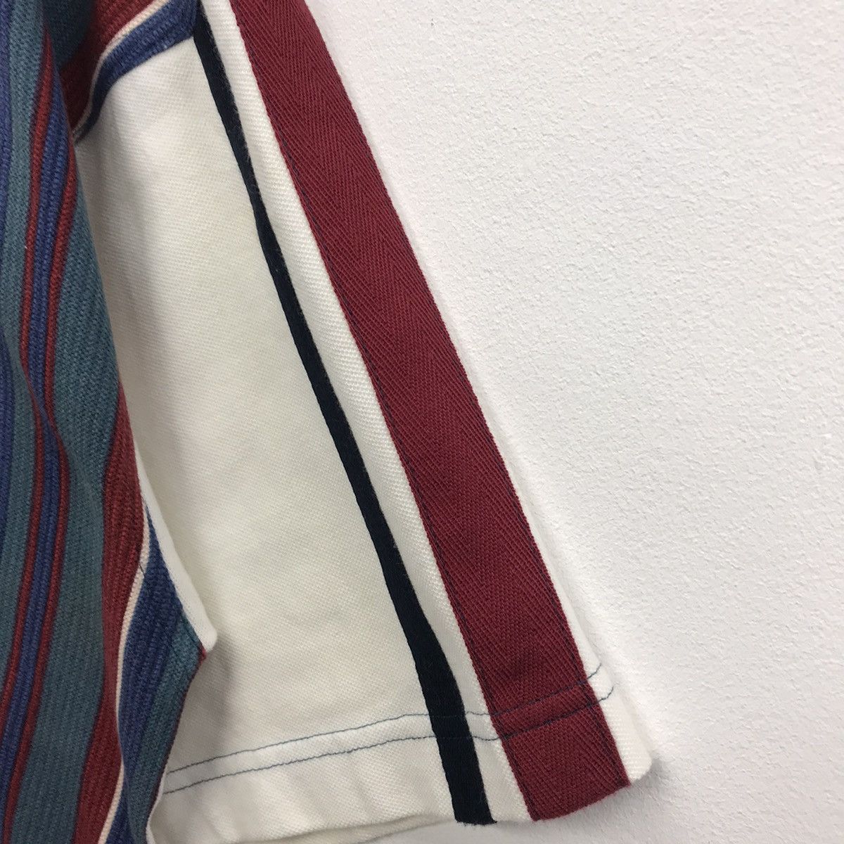 Sergio Tacchini × Vintage Rare!! Vintage Sergio Tacchini Polo Tee Multi Stripe Colour Size US M / EU 48-50 / 2 - 9 Thumbnail