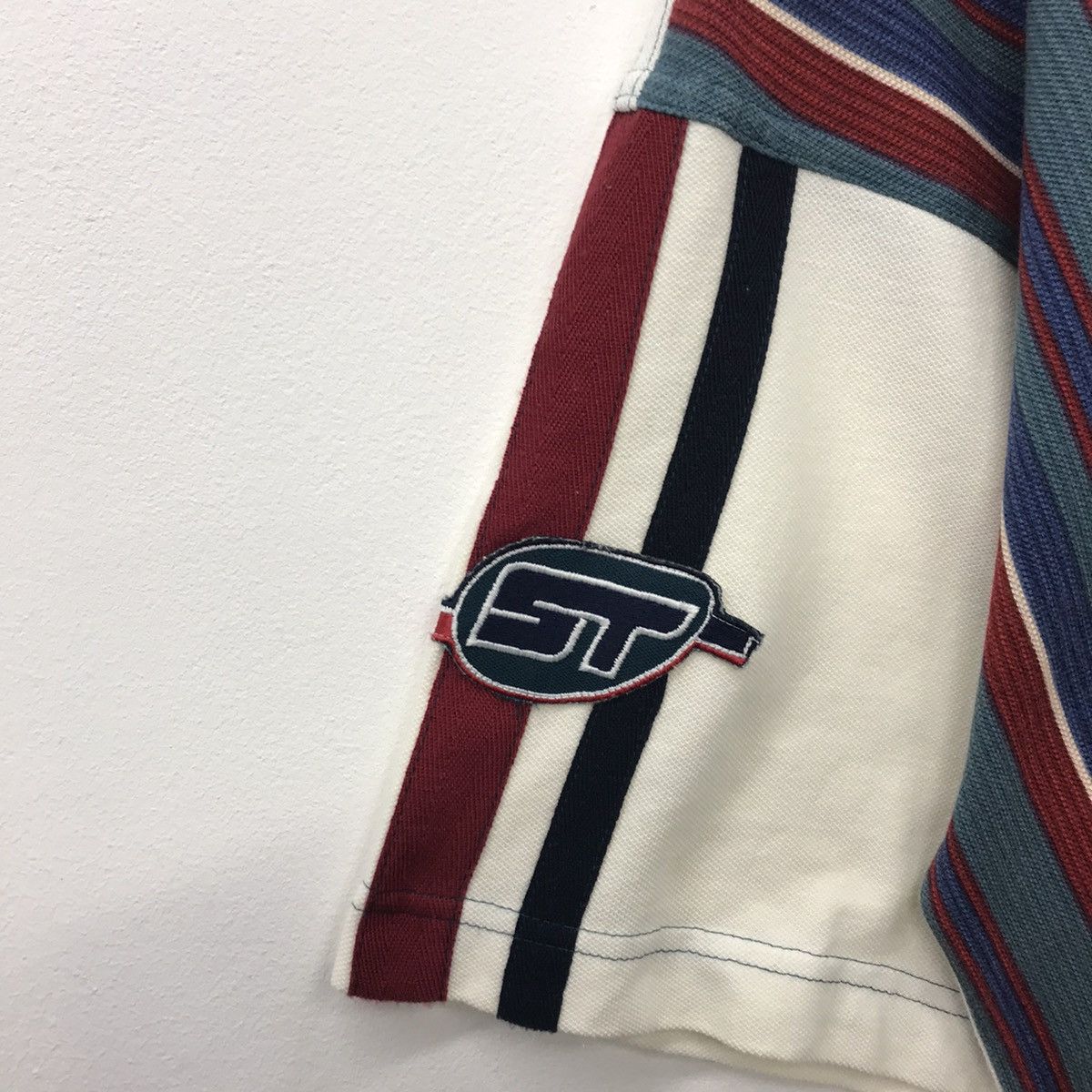 Sergio Tacchini × Vintage Rare!! Vintage Sergio Tacchini Polo Tee Multi Stripe Colour Size US M / EU 48-50 / 2 - 10 Thumbnail