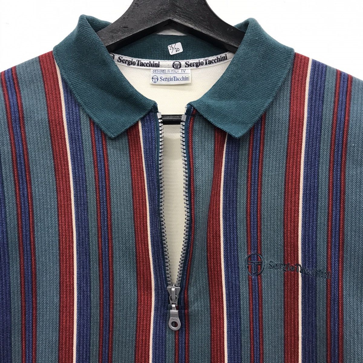 Sergio Tacchini × Vintage Rare!! Vintage Sergio Tacchini Polo Tee Multi Stripe Colour Size US M / EU 48-50 / 2 - 8 Thumbnail