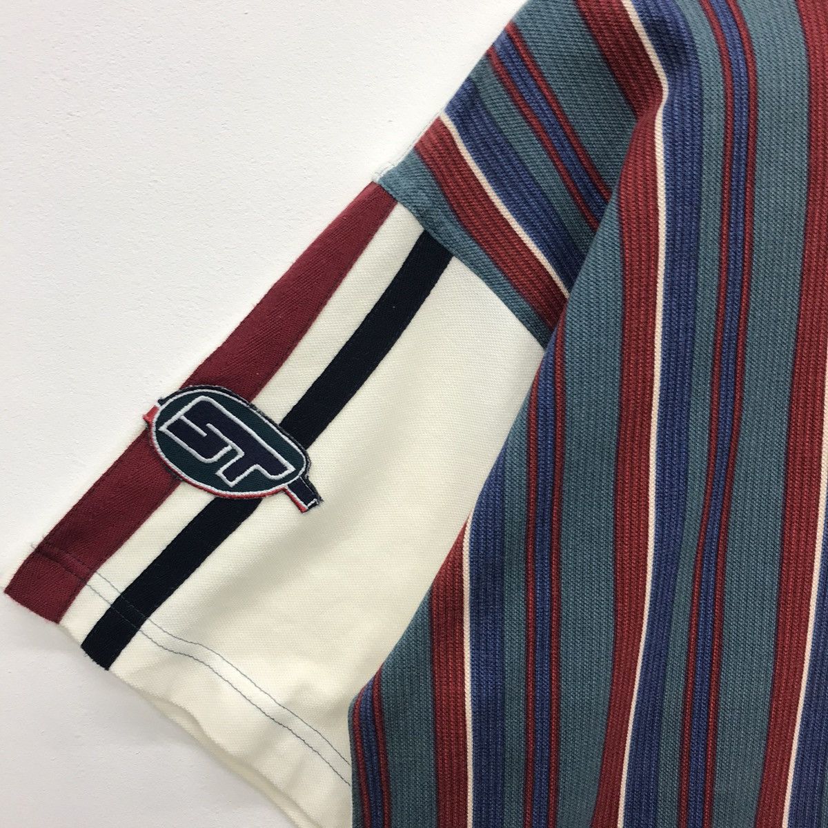 Sergio Tacchini × Vintage Rare!! Vintage Sergio Tacchini Polo Tee Multi Stripe Colour Size US M / EU 48-50 / 2 - 5 Thumbnail