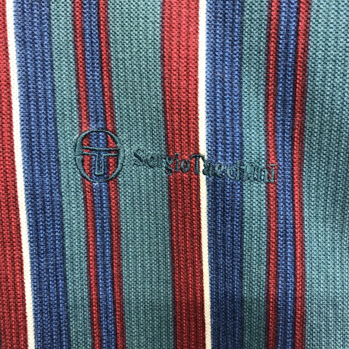 Sergio Tacchini × Vintage Rare!! Vintage Sergio Tacchini Polo Tee Multi Stripe Colour Size US M / EU 48-50 / 2 - 7 Thumbnail