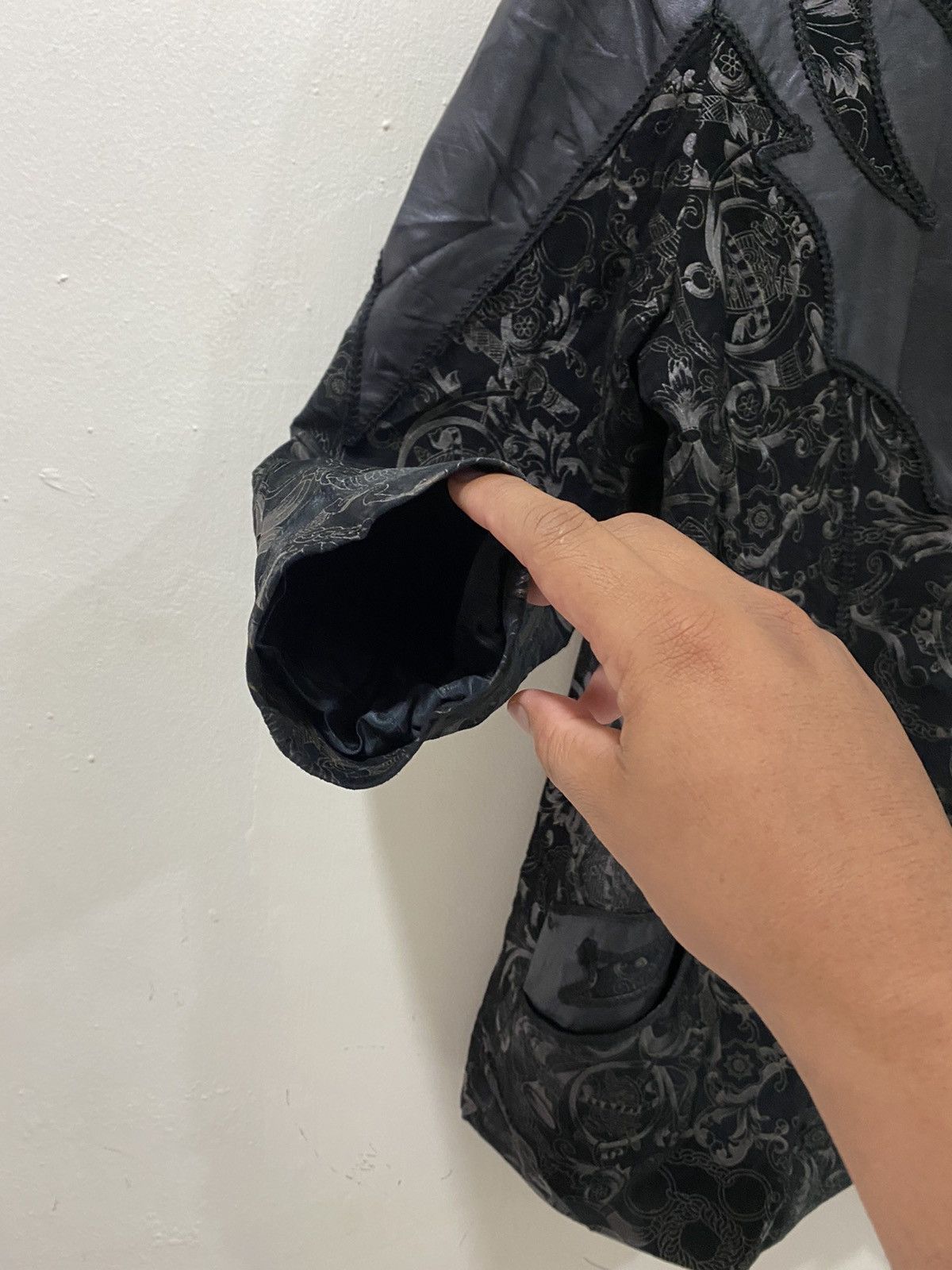 Japanese Brand LEATHER JACKET Inspired By Versace Borroco Coat Size US M / EU 48-50 / 2 - 5 Thumbnail