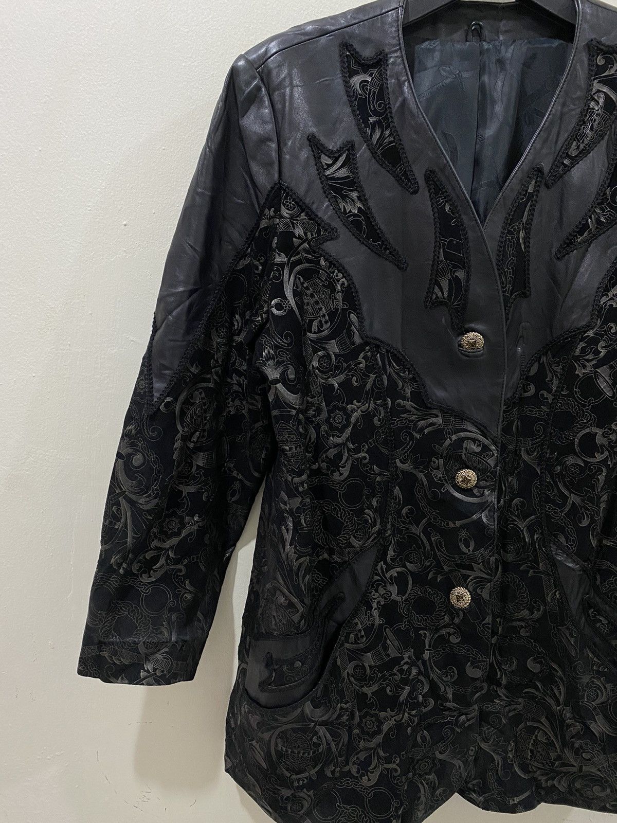 Japanese Brand LEATHER JACKET Inspired By Versace Borroco Coat Size US M / EU 48-50 / 2 - 2 Thumbnail